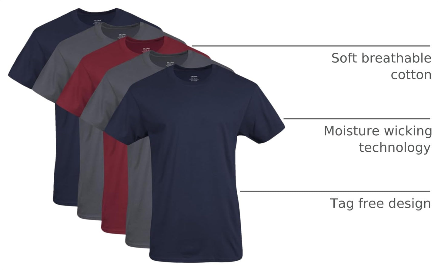 Gildan Men's Crew T-Shirts, Multipack, Style G1100