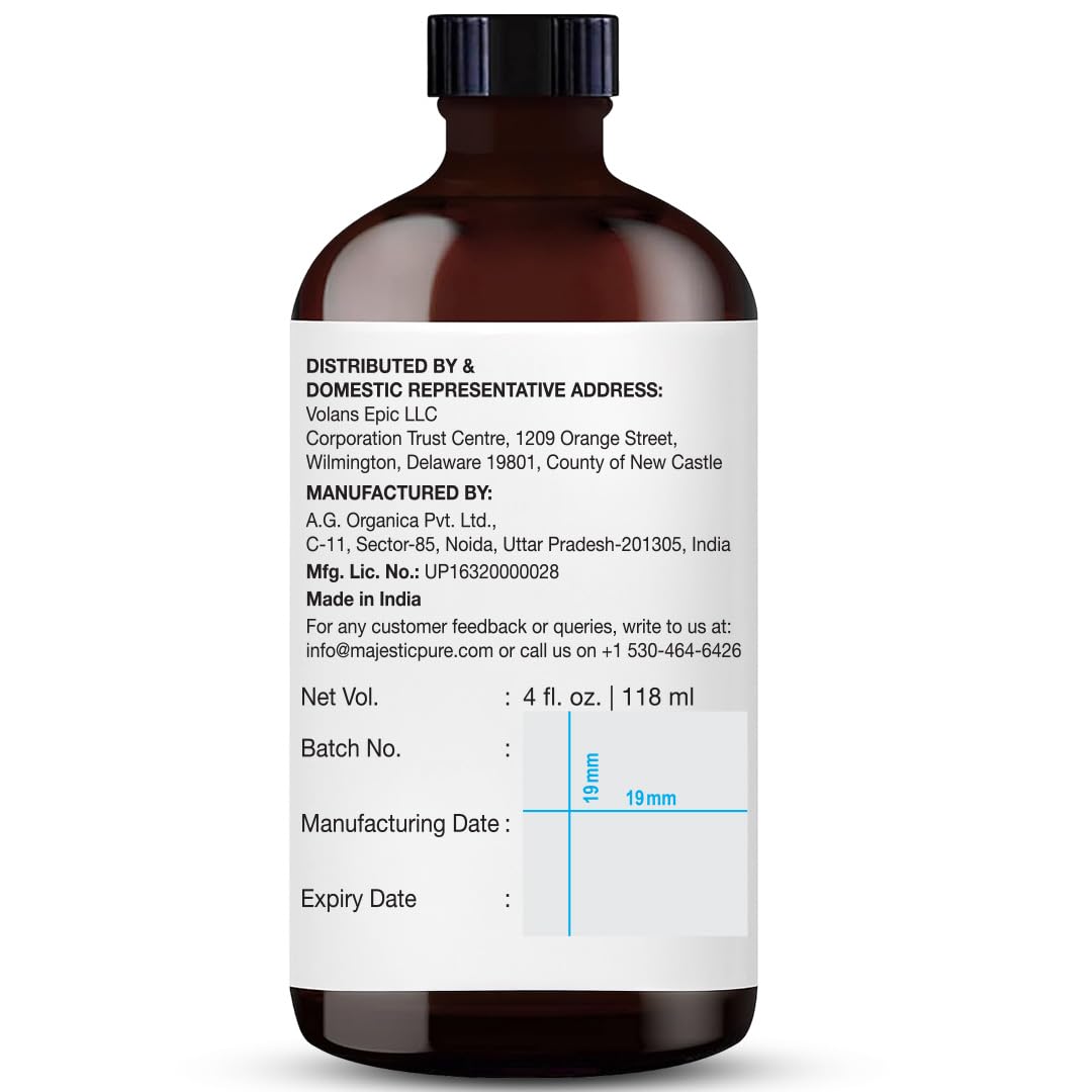 Majestic Pure Peppermint Essential Oil for Diffuser - 4 Fl Oz | 100% Natural Essentials Oils for Aromatherapy, Massage, Steam inhalation, Air Freshing, Soap and Candle Making