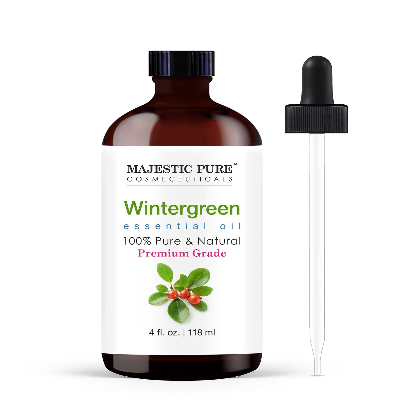 Majestic Pure Peppermint Essential Oil for Diffuser - 4 Fl Oz | 100% Natural Essentials Oils for Aromatherapy, Massage, Steam inhalation, Air Freshing, Soap and Candle Making