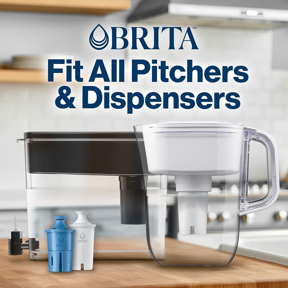 Brita Standard Replacement Filter, Reduces Contaminants while keeping healthy minerals, Certified by WQA to reduce Chlorine for improved taste, Made without BPA, Replace after 151 litres, 1 Count