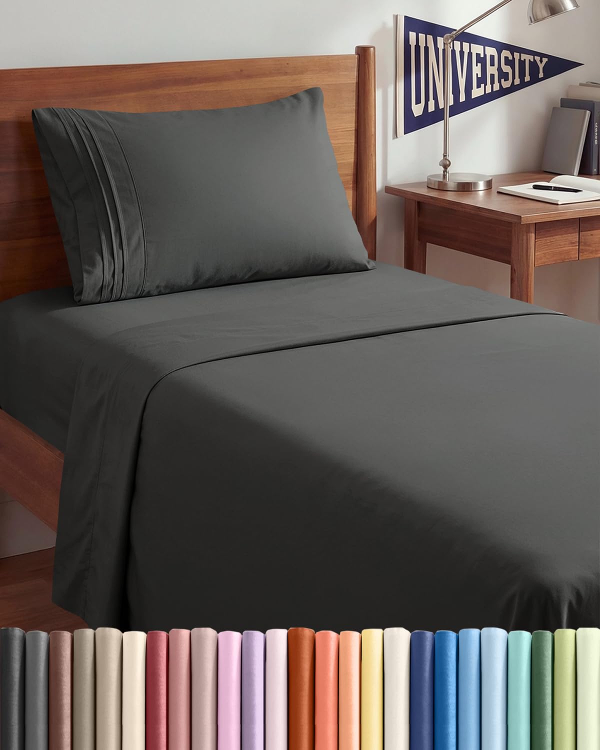 Queen Size 4 Piece Sheet Set - Comfy Breathable & Cooling Sheets - White