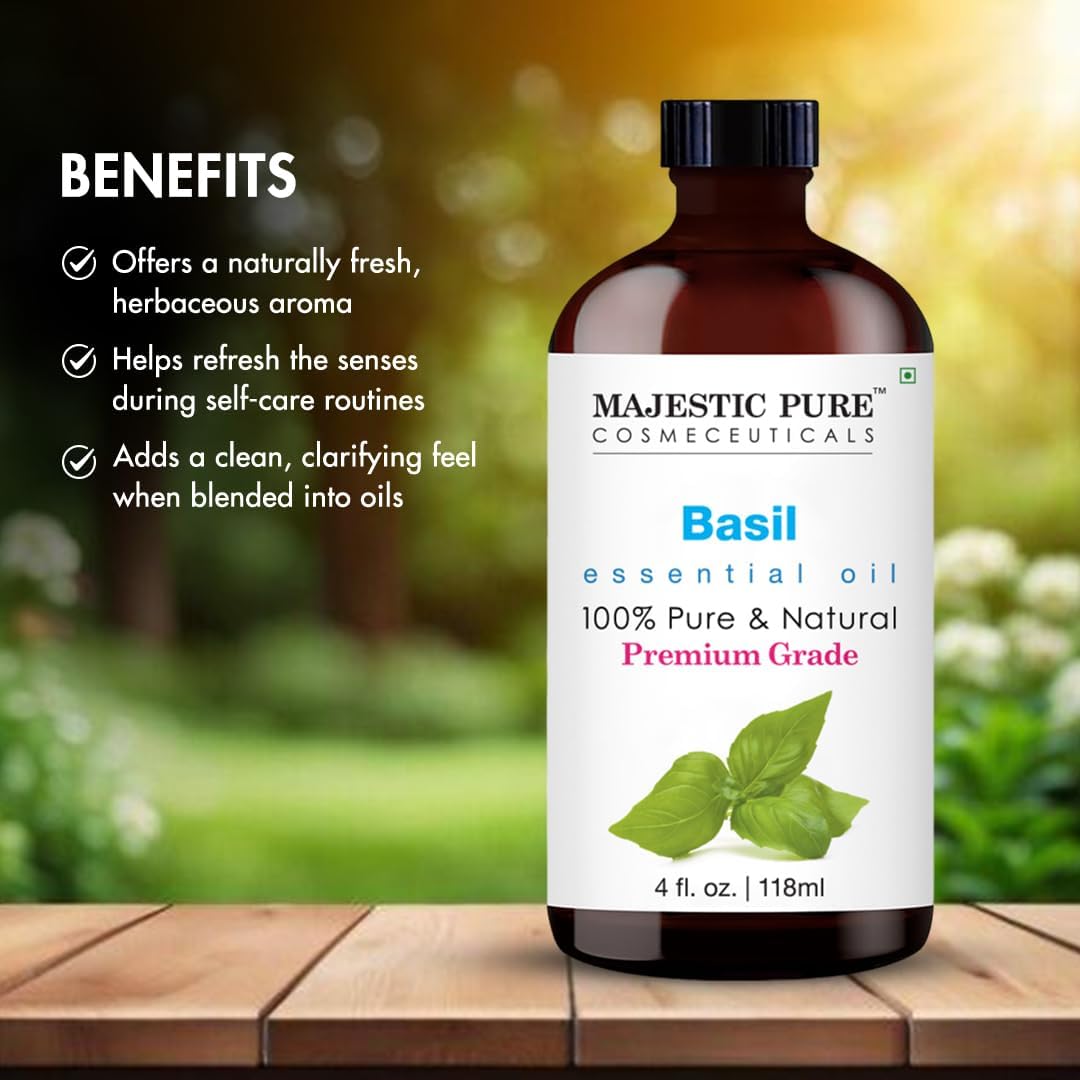 Majestic Pure Peppermint Essential Oil for Diffuser - 4 Fl Oz | 100% Natural Essentials Oils for Aromatherapy, Massage, Steam inhalation, Air Freshing, Soap and Candle Making
