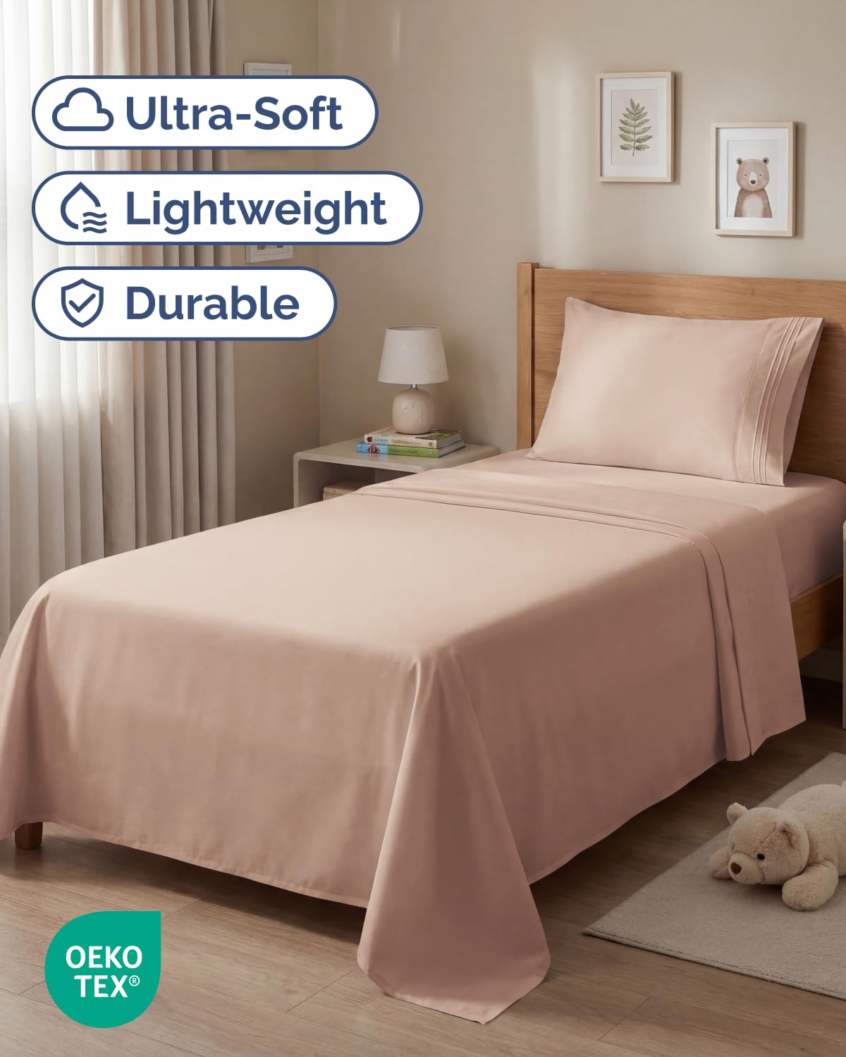 Queen Size 4 Piece Sheet Set - Comfy Breathable & Cooling Sheets - White