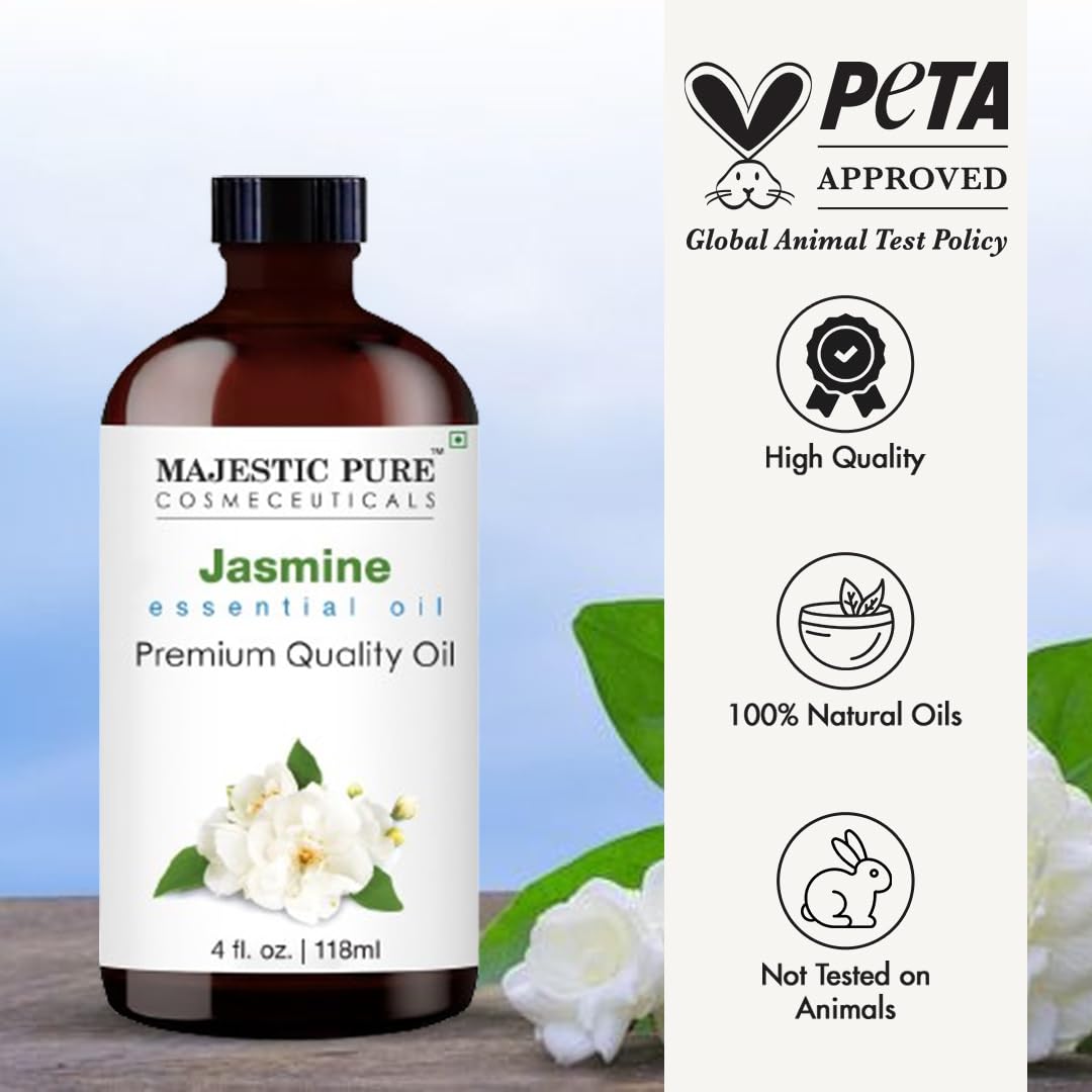 Majestic Pure Peppermint Essential Oil for Diffuser - 4 Fl Oz | 100% Natural Essentials Oils for Aromatherapy, Massage, Steam inhalation, Air Freshing, Soap and Candle Making