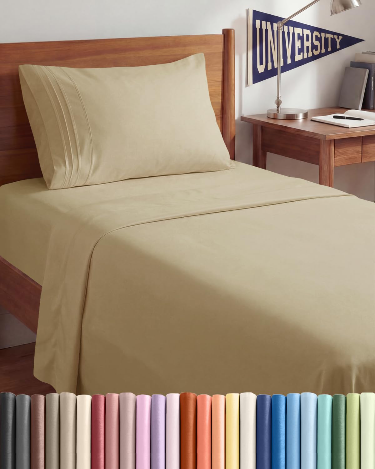 Queen Size 4 Piece Sheet Set - Comfy Breathable & Cooling Sheets - White