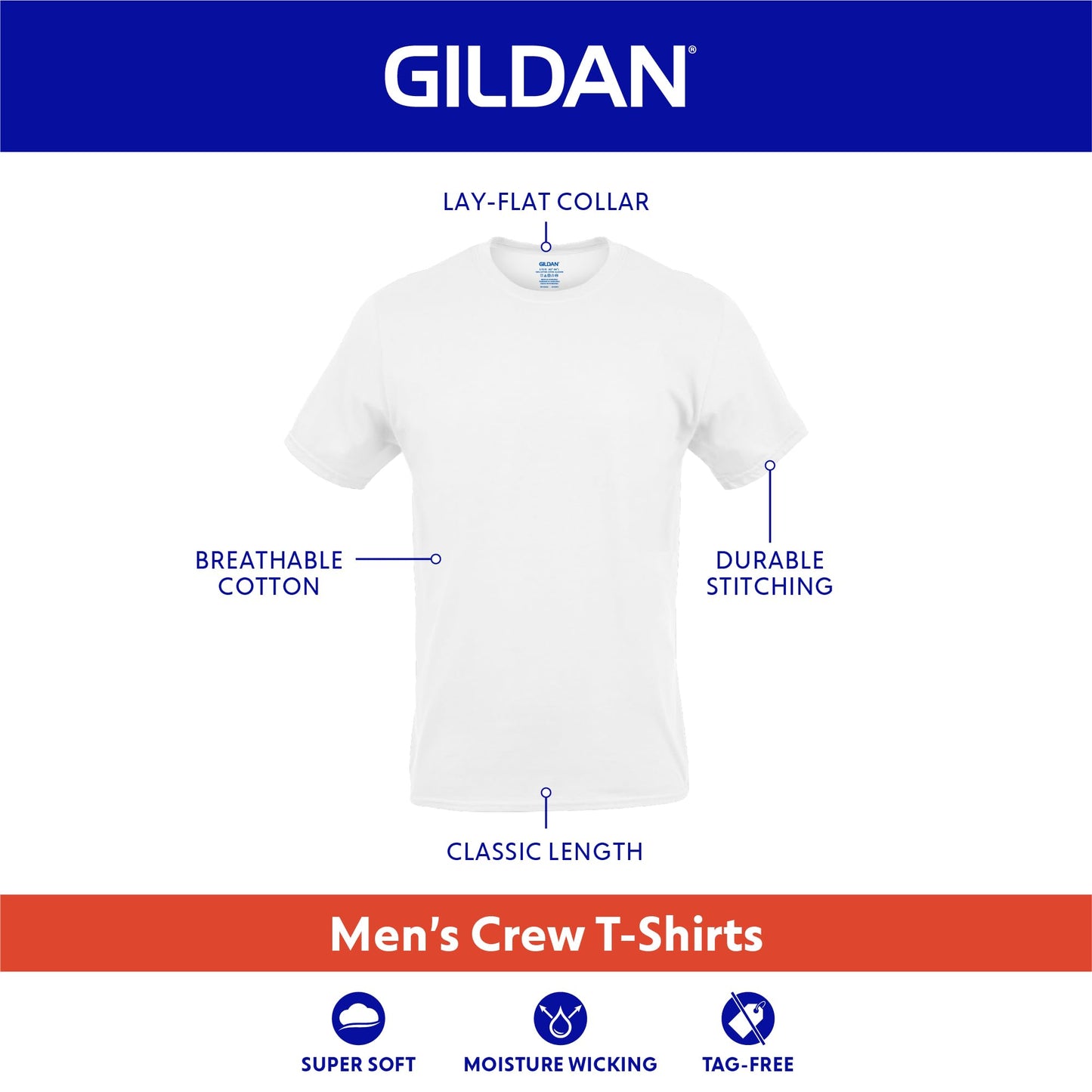 Gildan Men's Crew T-Shirts, Multipack, Style G1100