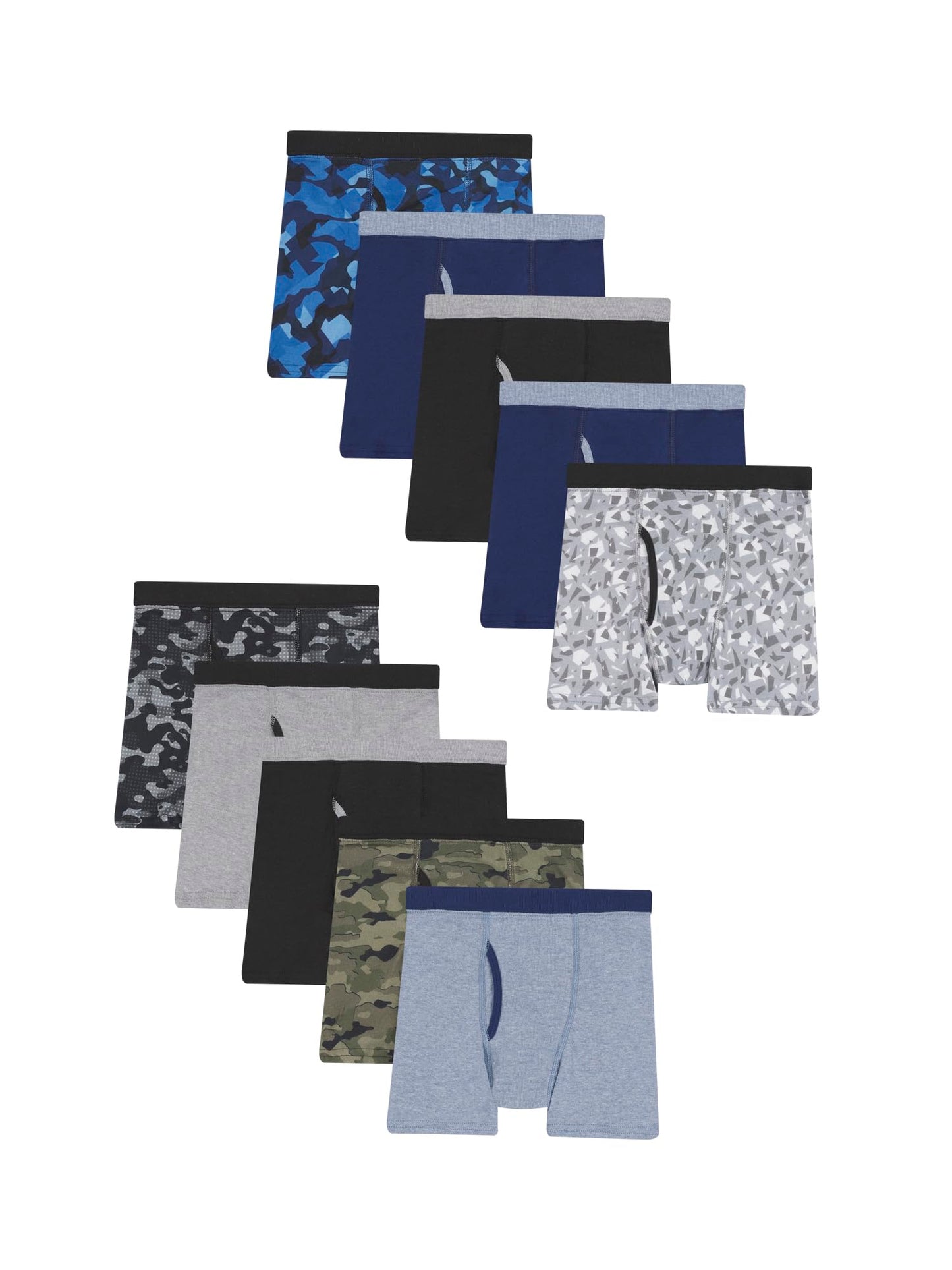 Hanes Boys' Underwear Boxer Briefs Or Briefs Pack, 8 Or 12 Pack, Cotton Stretch Underwear for Boys & Toddler Boys