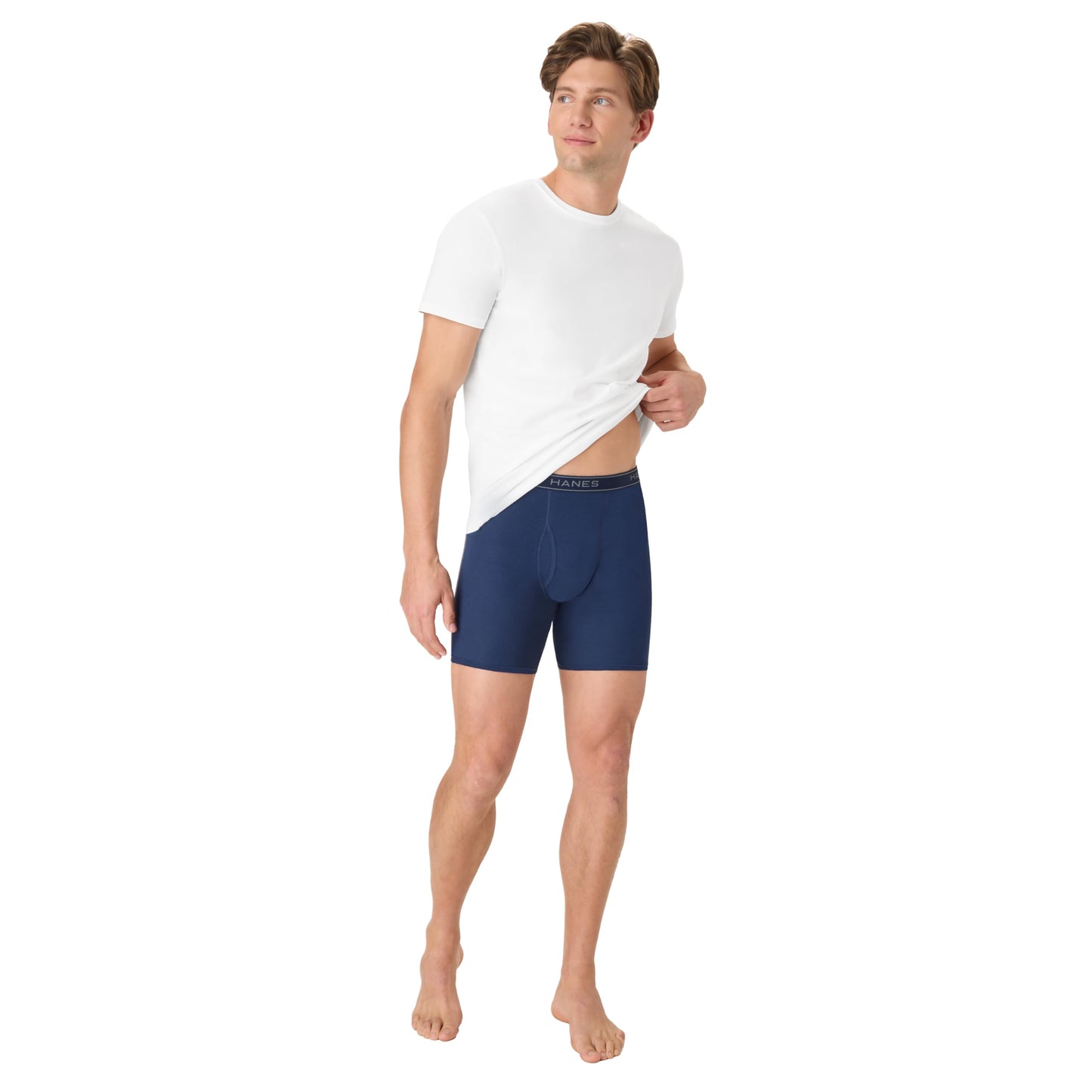 Hanes mens Underwear Boxer Briefs Pack, Cool & Breathable Cotton Moisture-wicking Underwear for Men, No Ride Up
