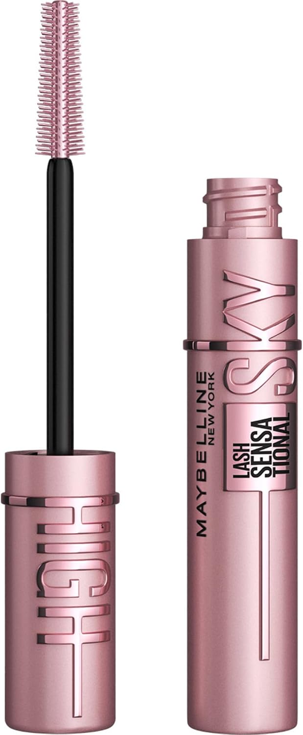Maybelline New York Lash Sensational Sky High Washable Eyelash Mascara Makeup, Volumizing, Lengthening, Defining, Curling, Multiplying, Buildable Formula, Very Black, 7.2 ml