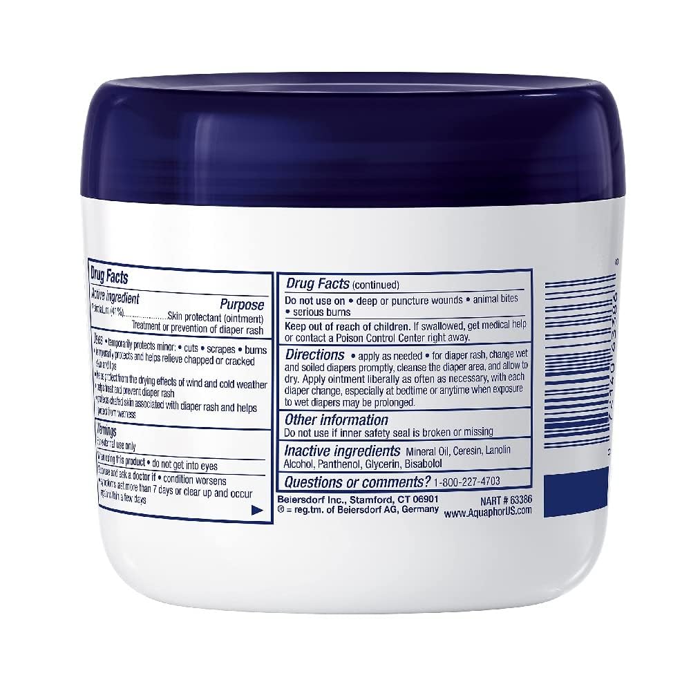 Aquaphor Baby Healing Ointment for Diaper Rash and More, 7 OZ | Baby Skin Protectant with Petrolatum for Chapped or Dry Skin, Drool Rash and Diaper Rash, Hypoallergenic, Fragrance Free