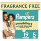 Pampers Swaddlers Diapers, Size 5 (20-37 lbs), 132 Count, Fragrance Free, Hypoallergenic, Absorbent, Pediatrician Recommended, Skin Safe