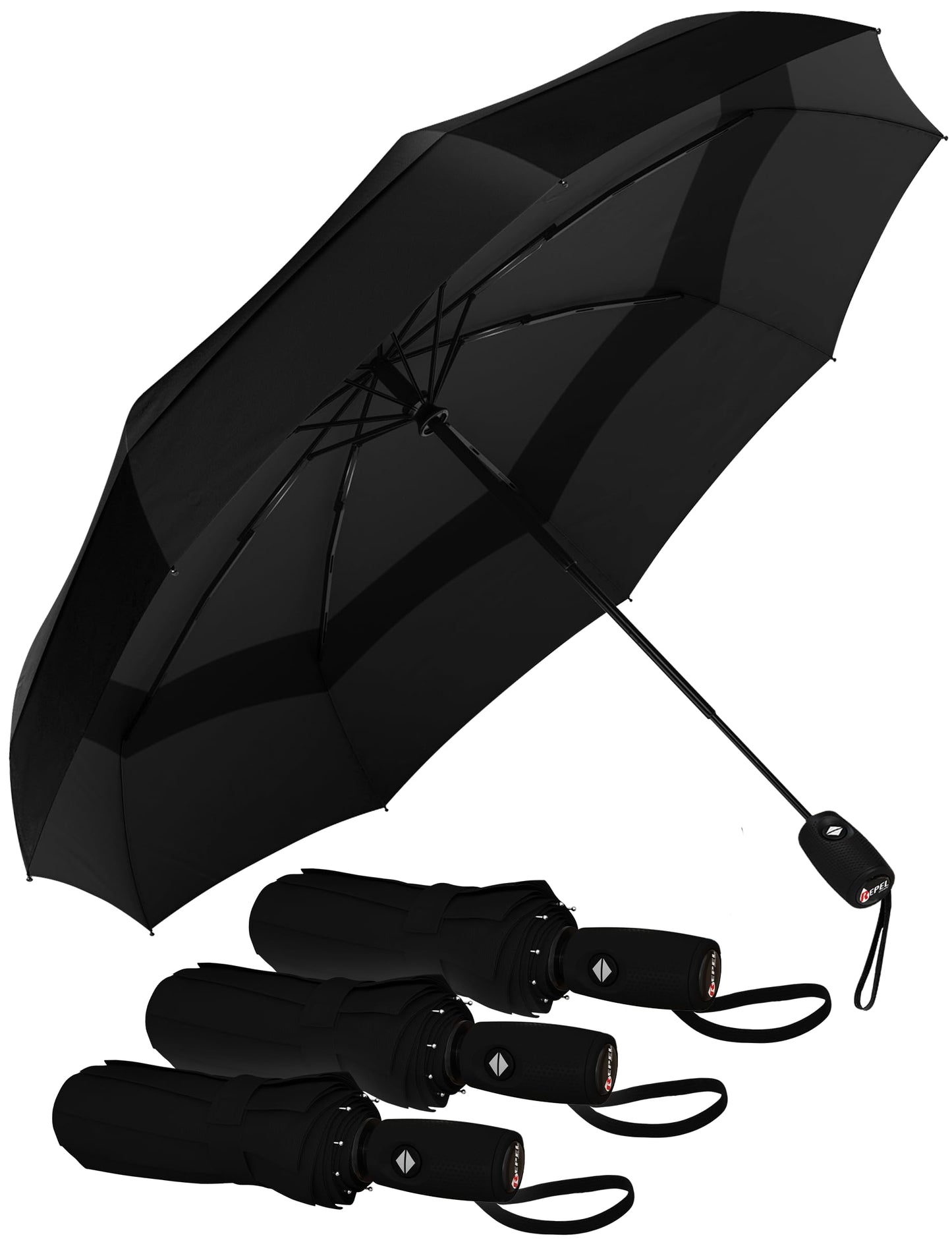Repel Windproof Travel Umbrella - Compact & Withstands Winds up to 100MPH, Strongest Premium Auto Folding Umbrella for Rain and Sun - Durable, Light & Portable for Women & Men, Fits Backpack & Cars