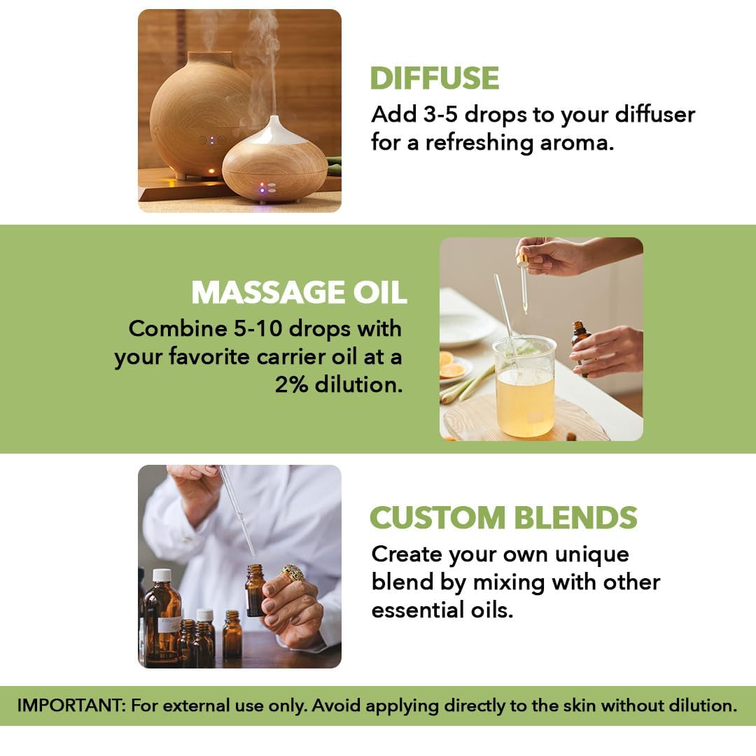 Majestic Pure Peppermint Essential Oil for Diffuser - 4 Fl Oz | 100% Natural Essentials Oils for Aromatherapy, Massage, Steam inhalation, Air Freshing, Soap and Candle Making