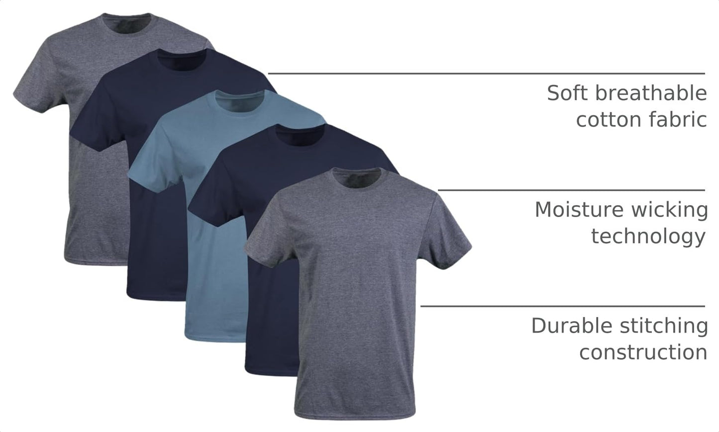 Gildan Men's Crew T-Shirts, Multipack, Style G1100