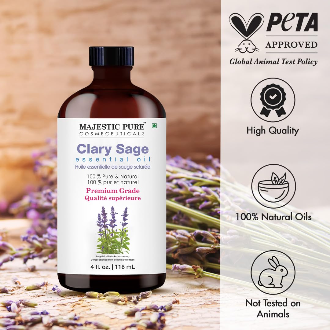 Majestic Pure Peppermint Essential Oil for Diffuser - 4 Fl Oz | 100% Natural Essentials Oils for Aromatherapy, Massage, Steam inhalation, Air Freshing, Soap and Candle Making