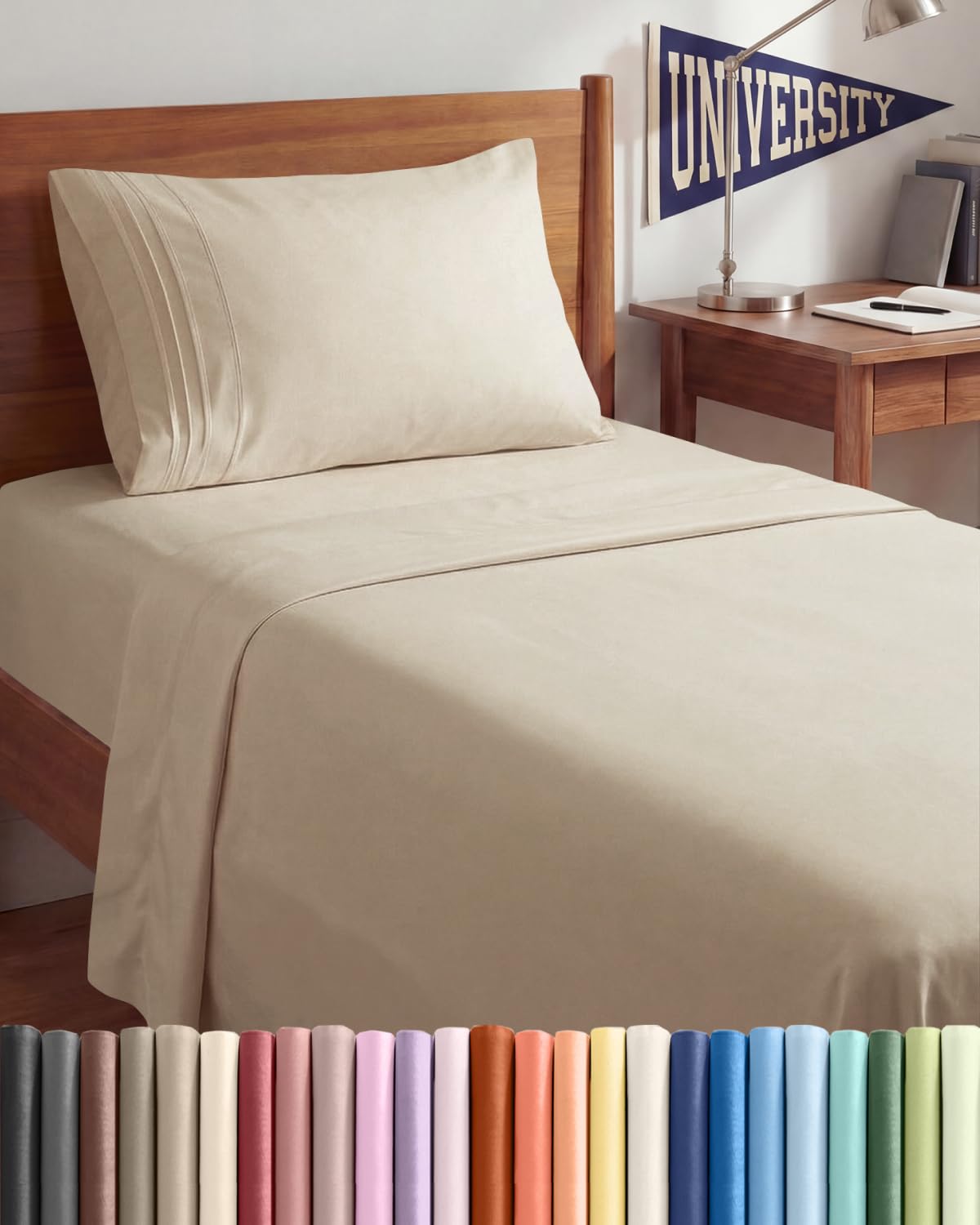 Queen Size 4 Piece Sheet Set - Comfy Breathable & Cooling Sheets - White