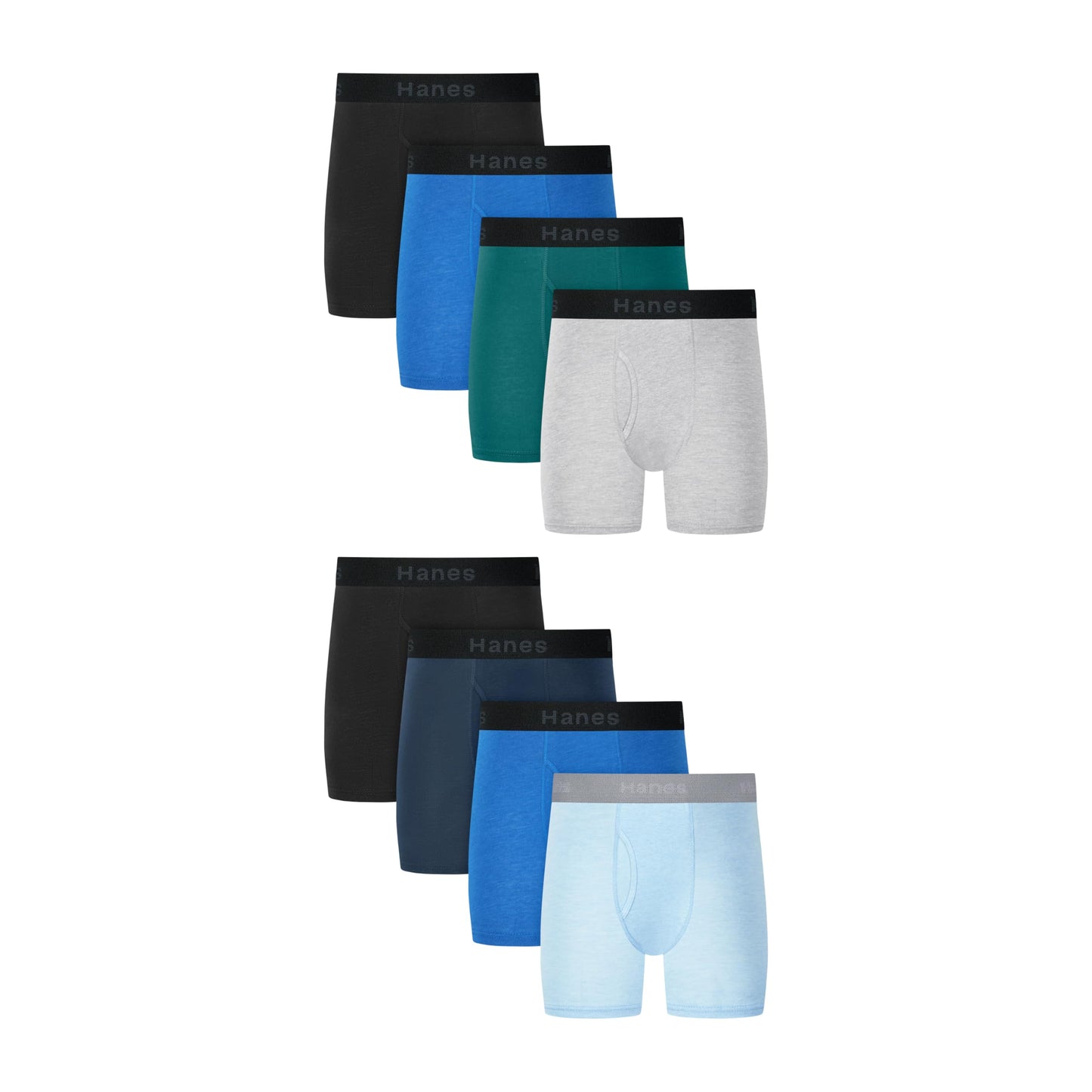 Hanes Boys' Underwear Boxer Briefs Or Briefs Pack, 8 Or 12 Pack, Cotton Stretch Underwear for Boys & Toddler Boys