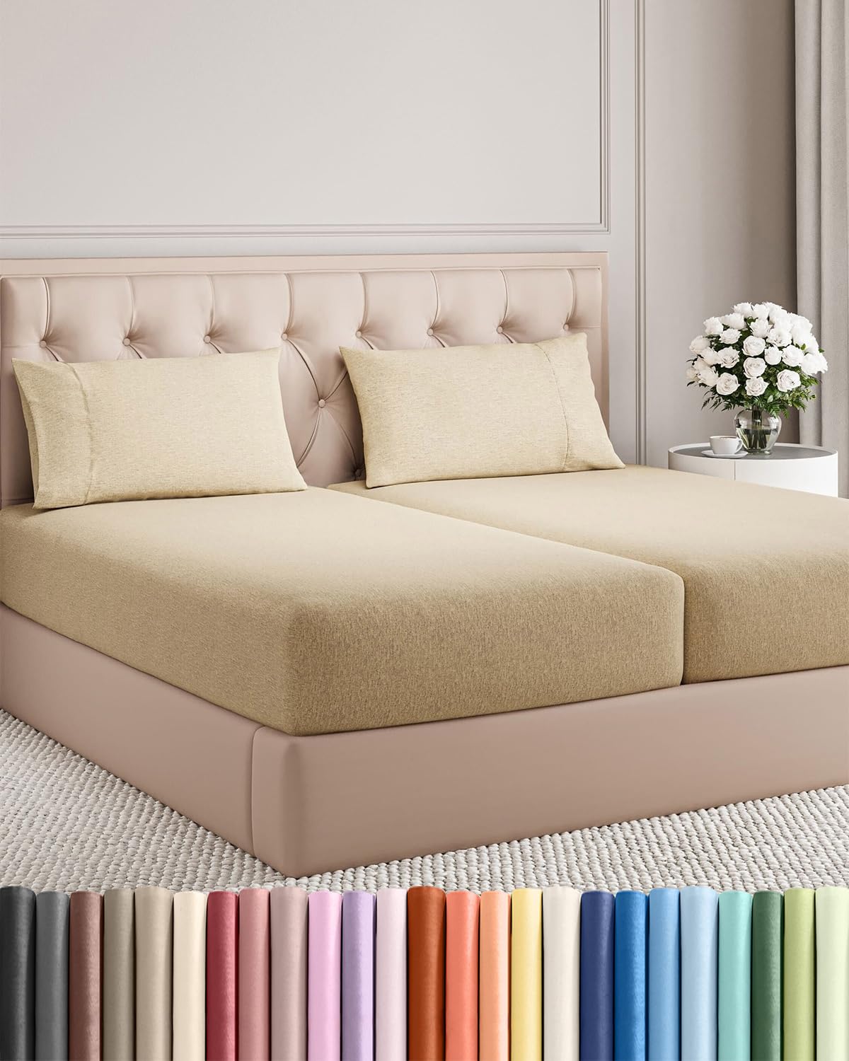 Queen Size 4 Piece Sheet Set - Comfy Breathable & Cooling Sheets - White