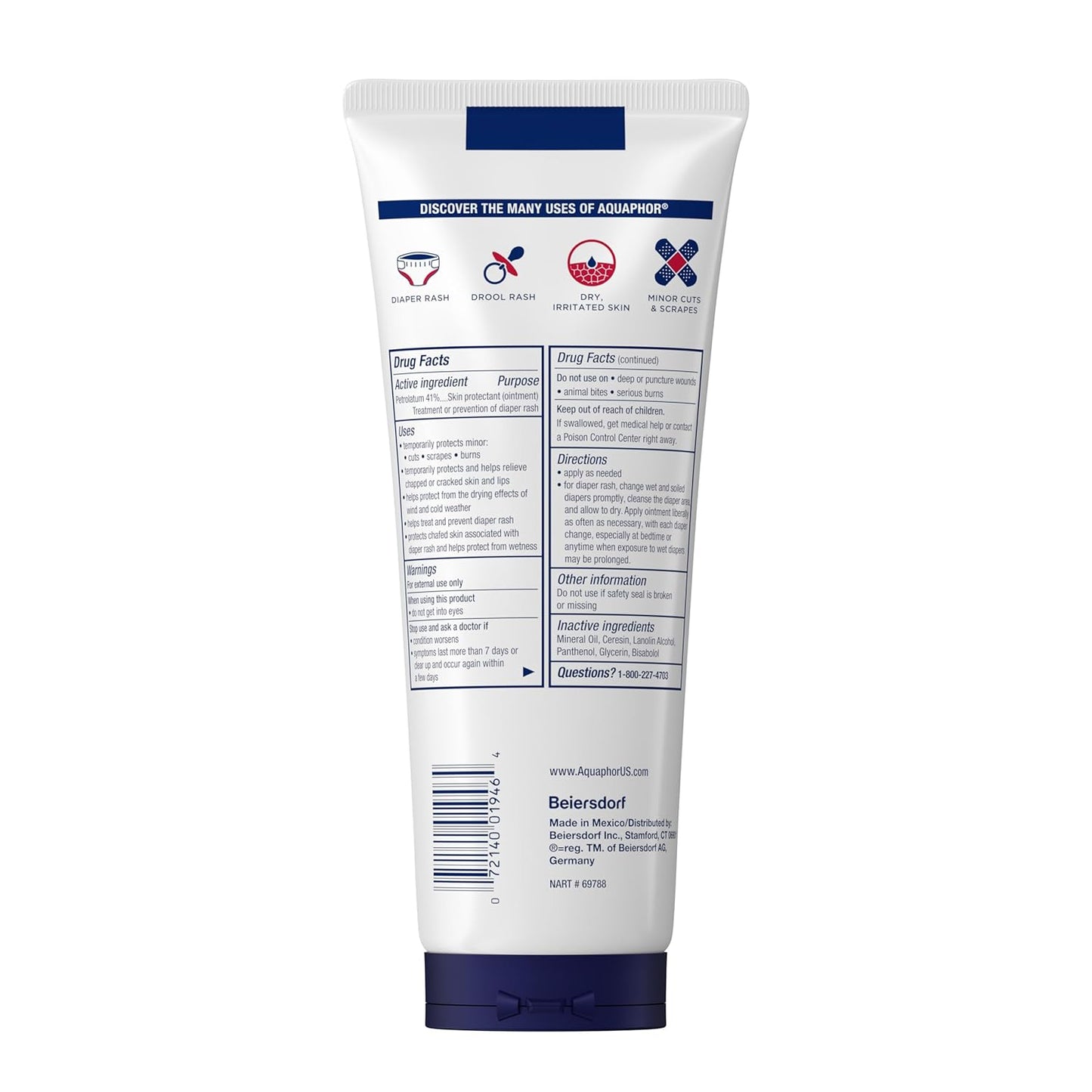 Aquaphor Baby Healing Ointment for Diaper Rash and More, 7 OZ | Baby Skin Protectant with Petrolatum for Chapped or Dry Skin, Drool Rash and Diaper Rash, Hypoallergenic, Fragrance Free
