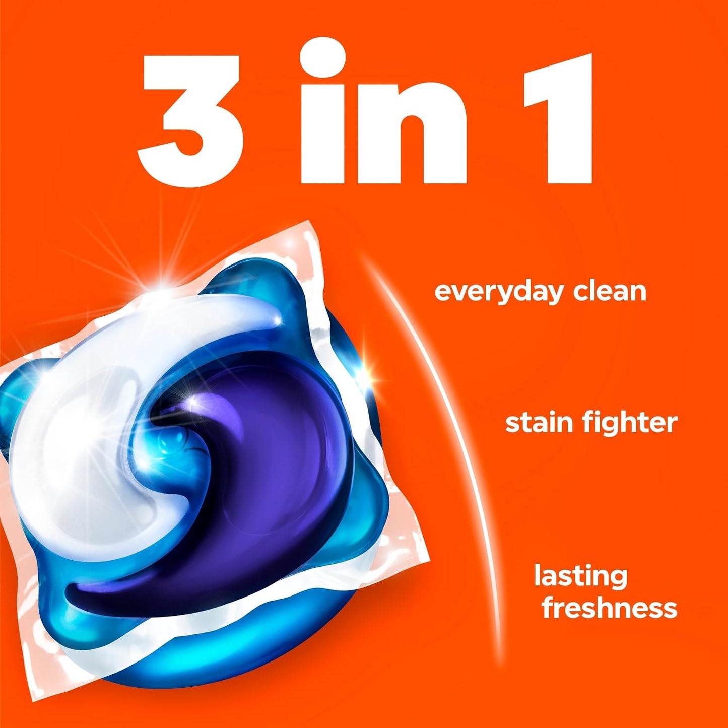 Tide PODS laundry detergent pacs, 3-in-1 Stain Remover, Odor Fighter, Color ProteCountor, 76 Count, HE compatible, Spring Meadow Scent