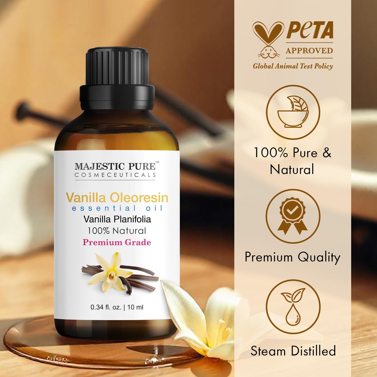 Majestic Pure Peppermint Essential Oil for Diffuser - 4 Fl Oz | 100% Natural Essentials Oils for Aromatherapy, Massage, Steam inhalation, Air Freshing, Soap and Candle Making