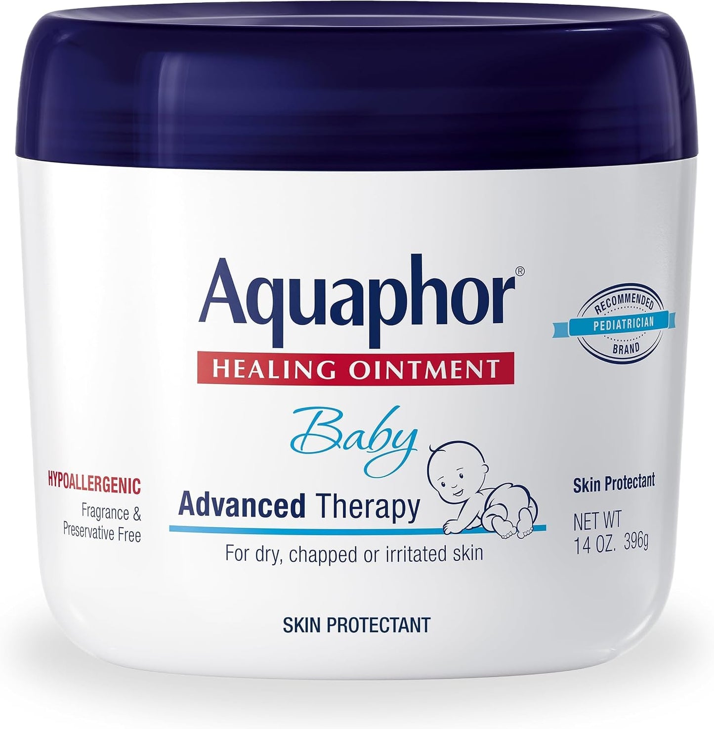 Aquaphor Baby Healing Ointment for Diaper Rash and More, 7 OZ | Baby Skin Protectant with Petrolatum for Chapped or Dry Skin, Drool Rash and Diaper Rash, Hypoallergenic, Fragrance Free