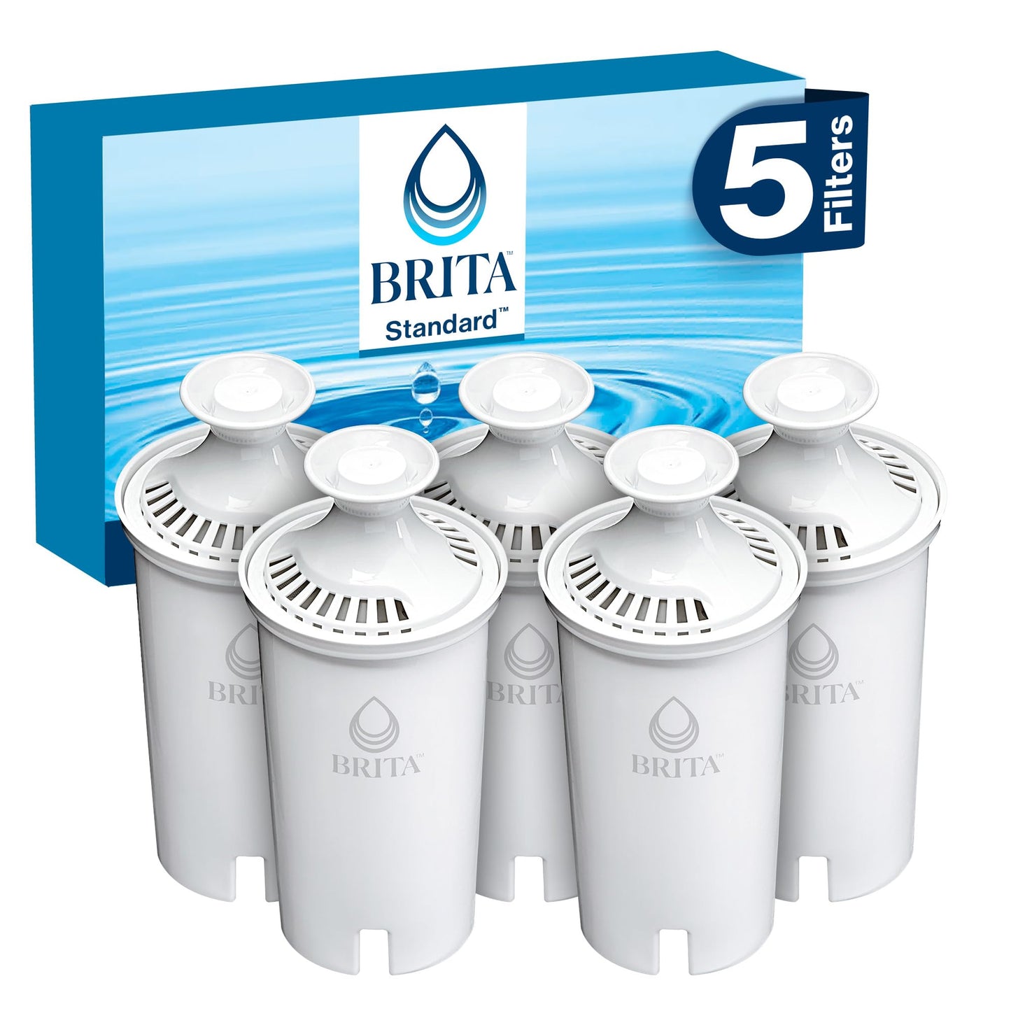Brita Standard Replacement Filter, Reduces Contaminants while keeping healthy minerals, Certified by WQA to reduce Chlorine for improved taste, Made without BPA, Replace after 151 litres, 1 Count