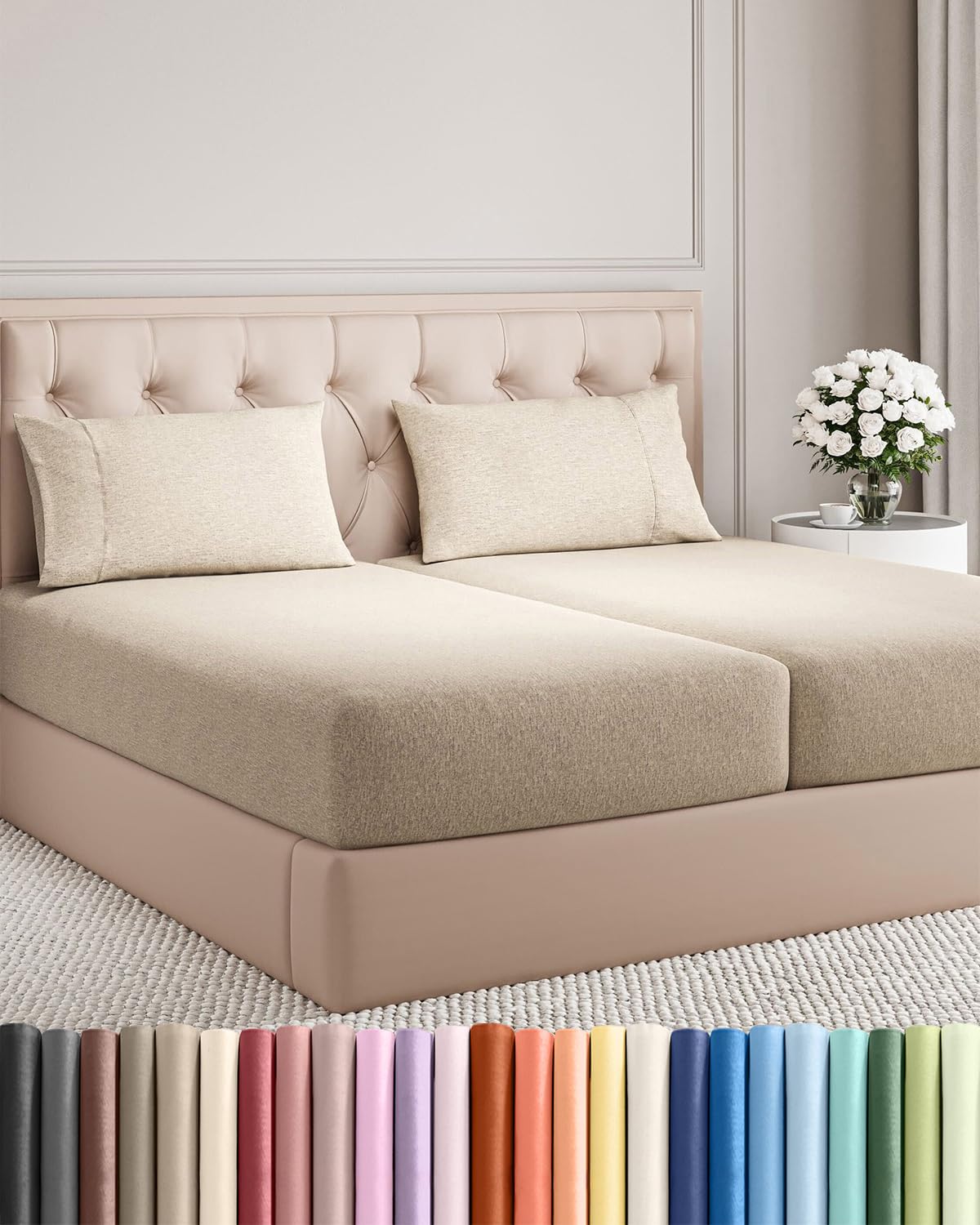 Queen Size 4 Piece Sheet Set - Comfy Breathable & Cooling Sheets - White
