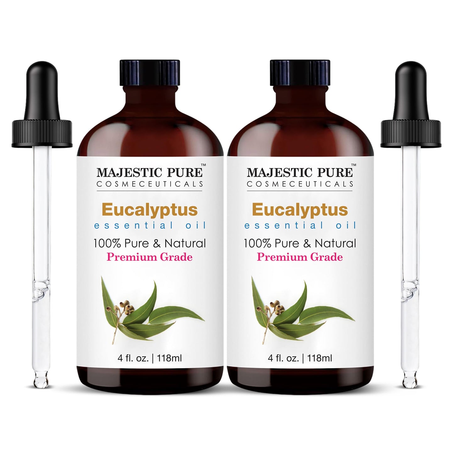 Majestic Pure Peppermint Essential Oil for Diffuser - 4 Fl Oz | 100% Natural Essentials Oils for Aromatherapy, Massage, Steam inhalation, Air Freshing, Soap and Candle Making