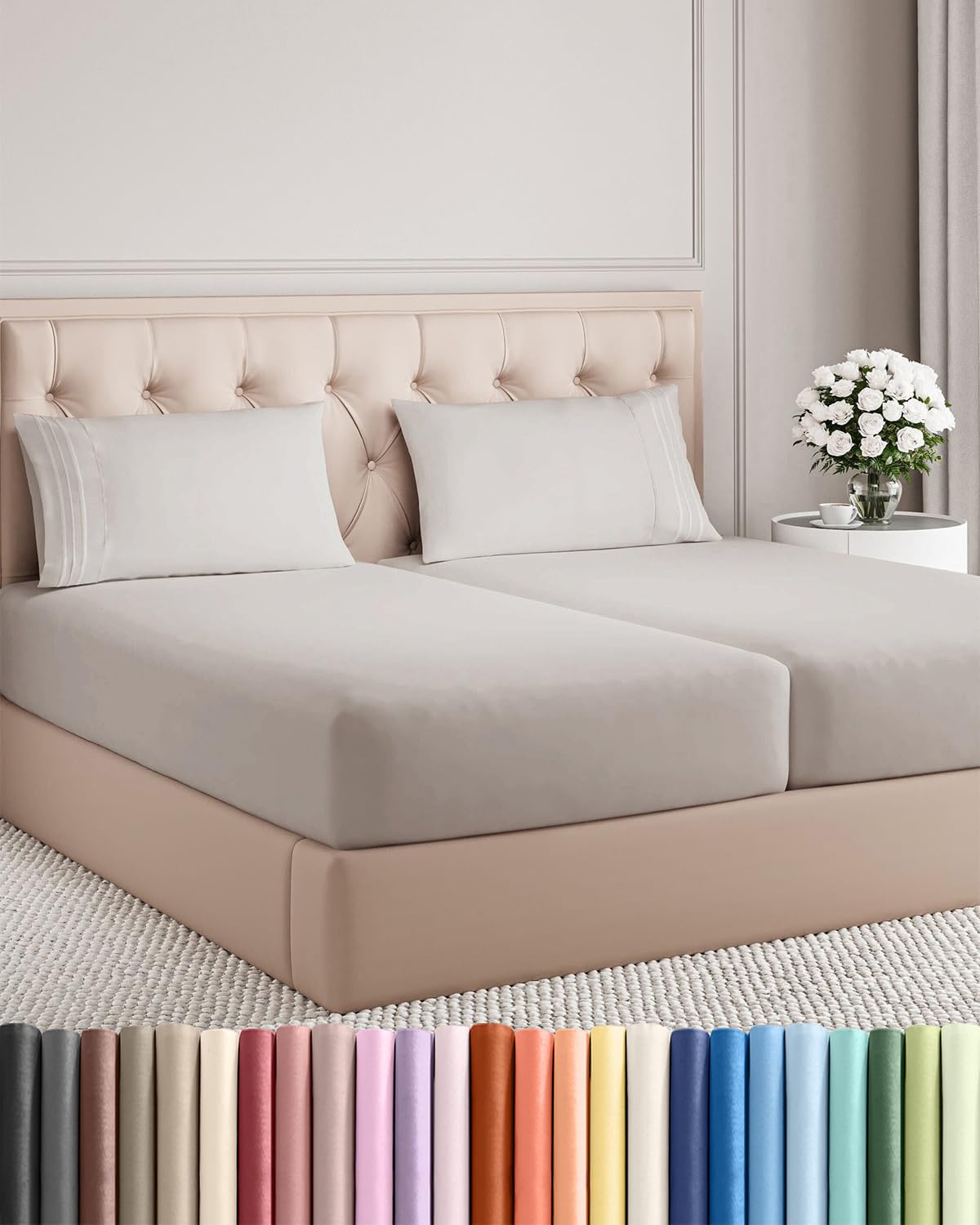Queen Size 4 Piece Sheet Set - Comfy Breathable & Cooling Sheets - White