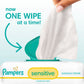 Pampers Sensitive Baby Wipes, Clinically Proven, Fragrance Free, Unscented, Water Based, Hypoallergenic, Multi-Use, Hand Wipes 1008 Wipes Total (18X Flip-Top Packs) [Packaging May Vary]