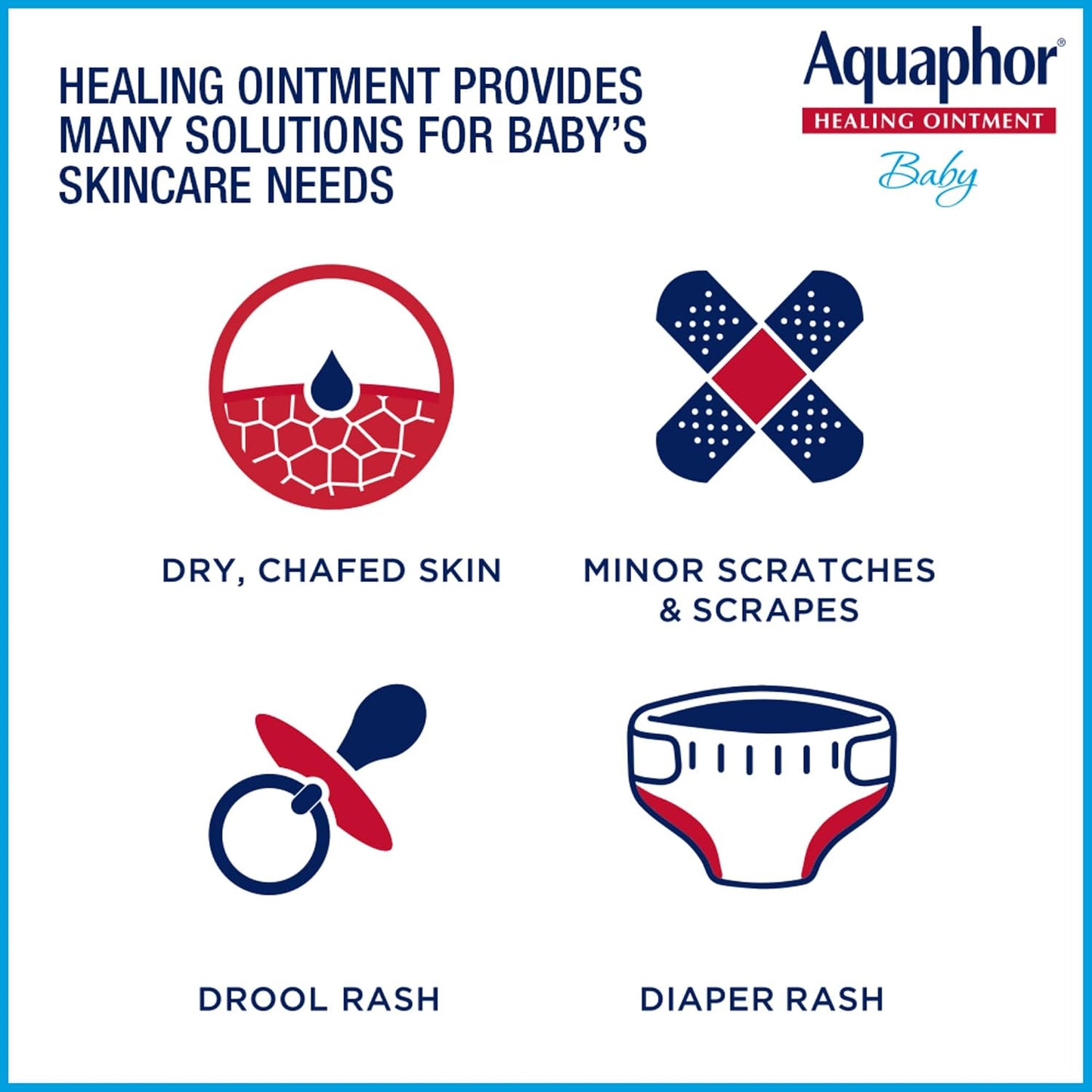 Aquaphor Baby Healing Ointment for Diaper Rash and More, 7 OZ | Baby Skin Protectant with Petrolatum for Chapped or Dry Skin, Drool Rash and Diaper Rash, Hypoallergenic, Fragrance Free