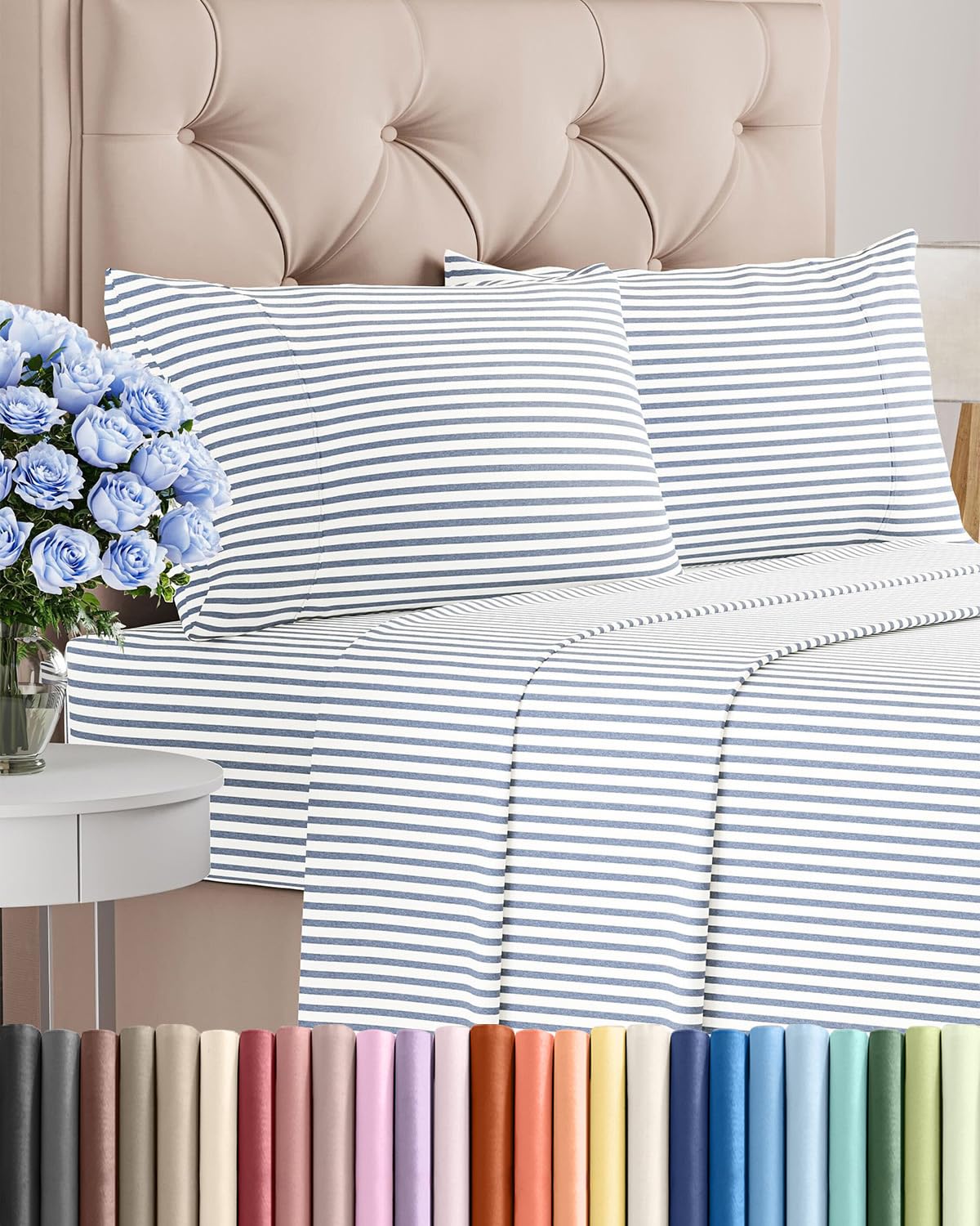 Queen Size 4 Piece Sheet Set - Comfy Breathable & Cooling Sheets - White