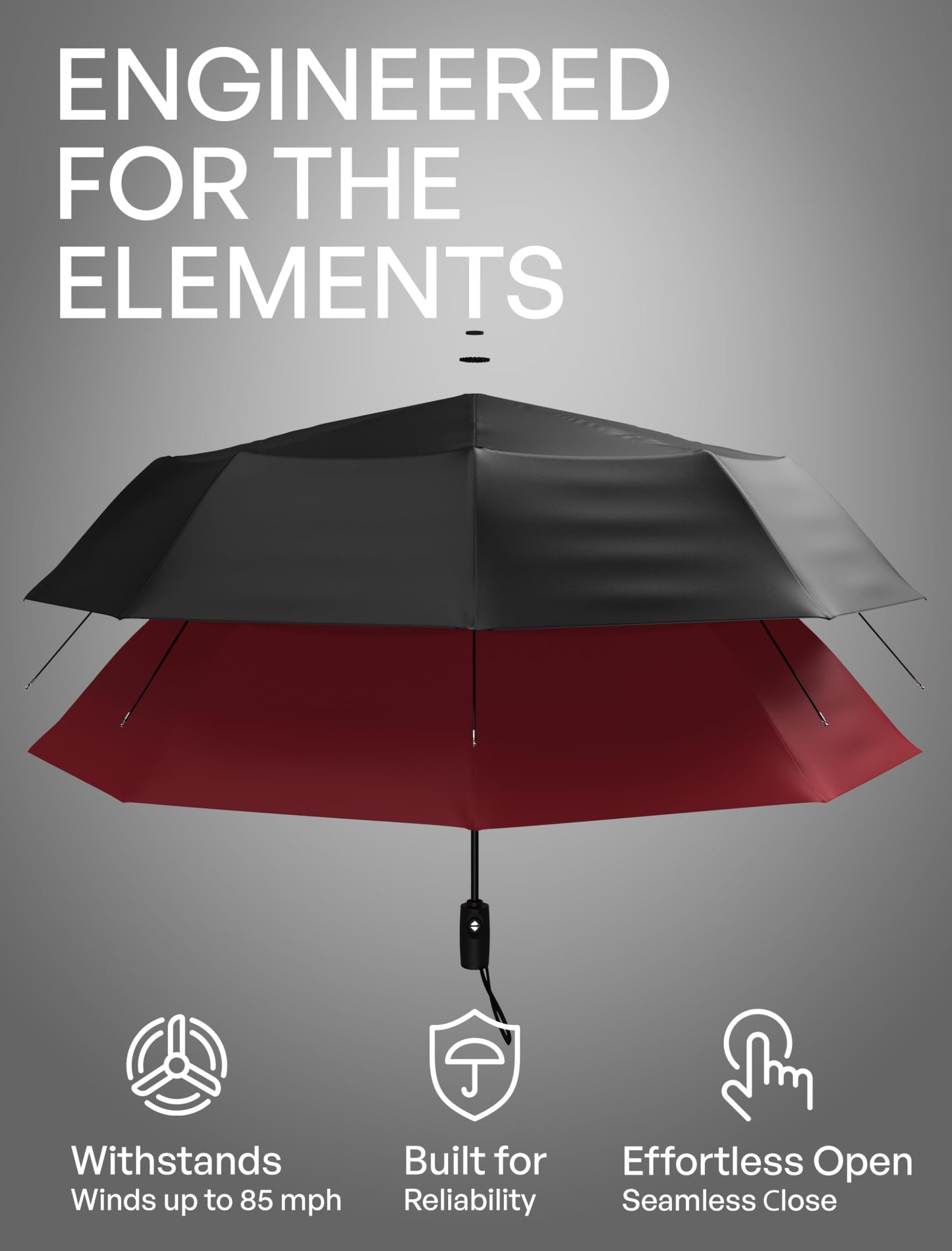 Repel Windproof Travel Umbrella - Compact & Withstands Winds up to 100MPH, Strongest Premium Auto Folding Umbrella for Rain and Sun - Durable, Light & Portable for Women & Men, Fits Backpack & Cars