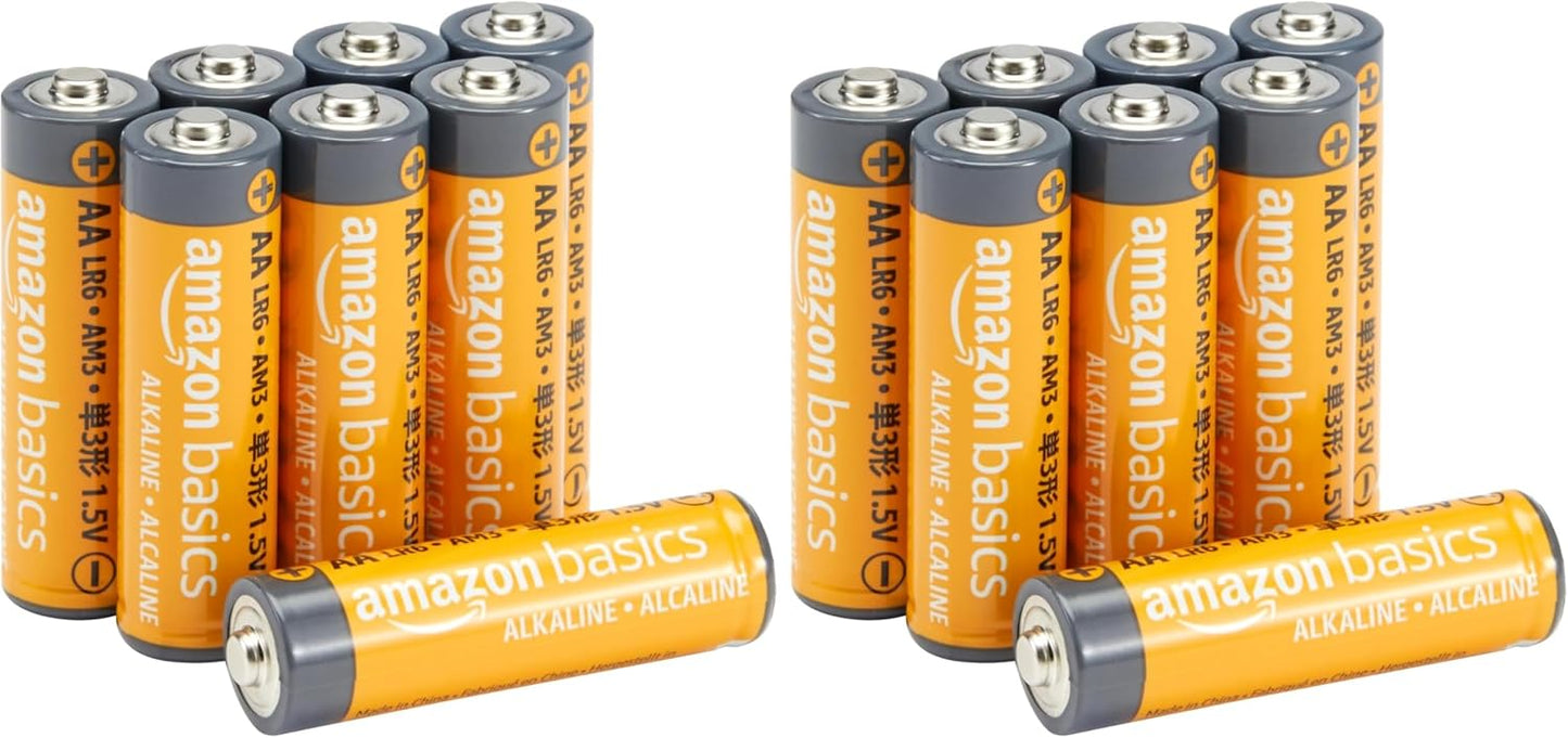 Amazon Basics 48 Pack AA High-Performance Alkaline Batteries, 10-Year Shelf Life, Easy to Open Value Pack