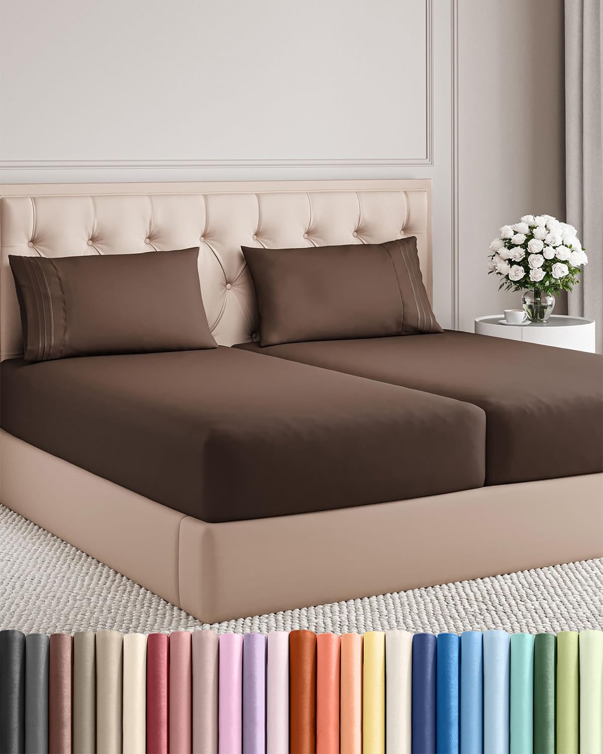 Queen Size 4 Piece Sheet Set - Comfy Breathable & Cooling Sheets - White