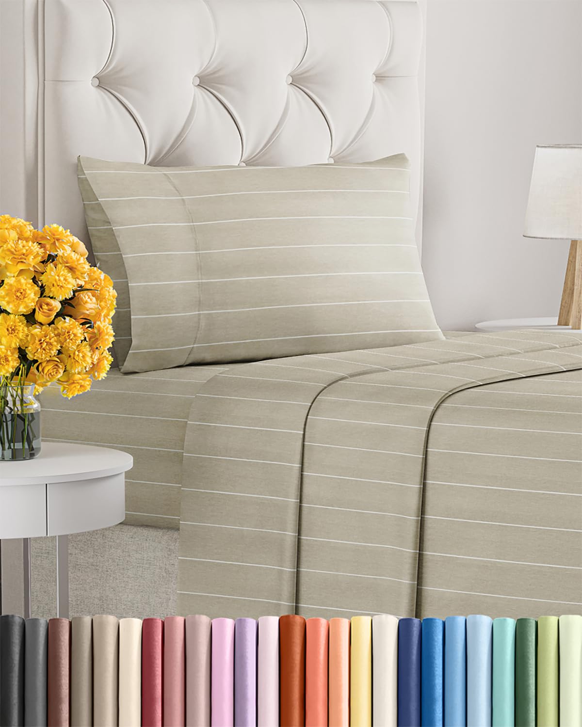Queen Size 4 Piece Sheet Set - Comfy Breathable & Cooling Sheets - White