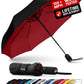 Repel Windproof Travel Umbrella - Compact & Withstands Winds up to 100MPH, Strongest Premium Auto Folding Umbrella for Rain and Sun - Durable, Light & Portable for Women & Men, Fits Backpack & Cars