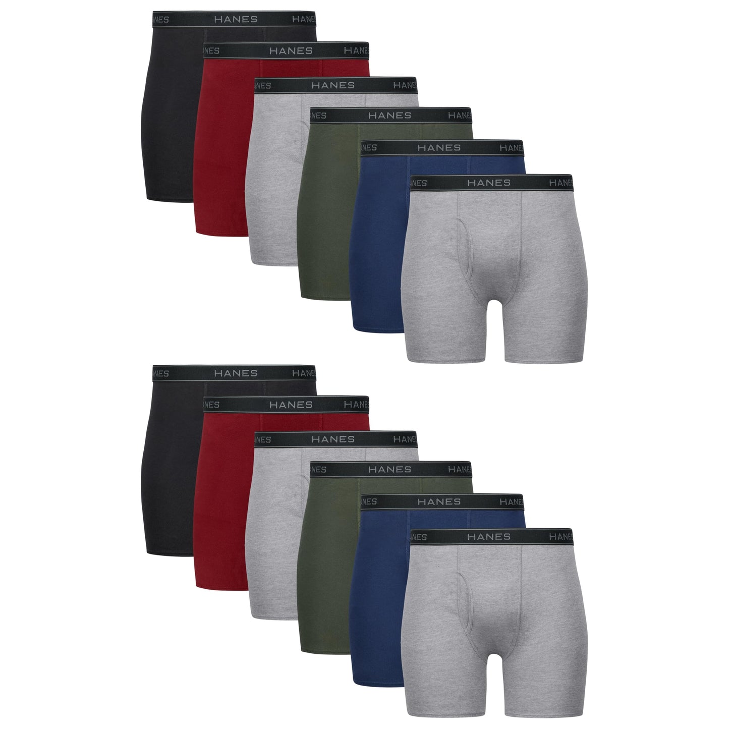 Hanes mens Underwear Boxer Briefs Pack, Cool & Breathable Cotton Moisture-wicking Underwear for Men, No Ride Up