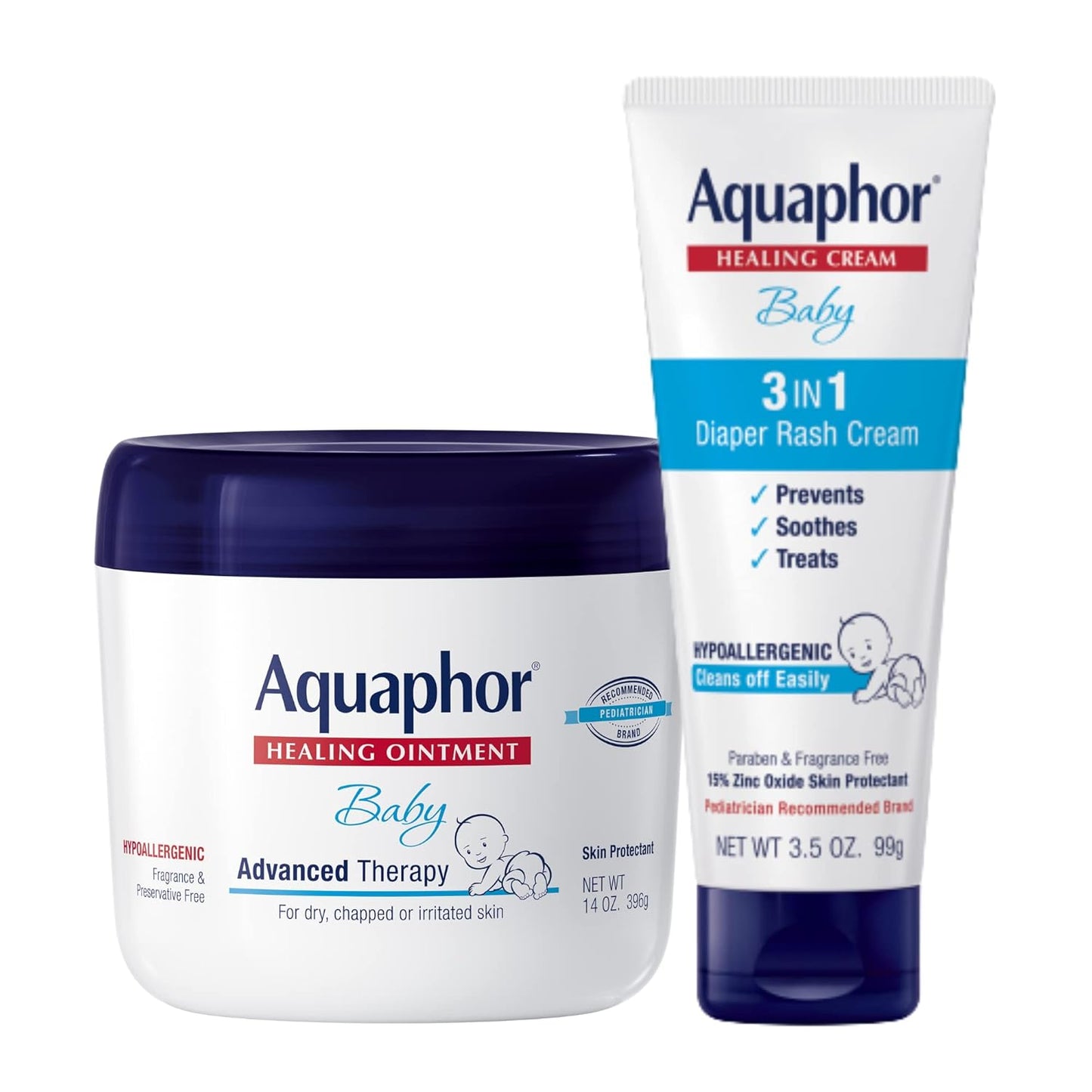 Aquaphor Baby Healing Ointment for Diaper Rash and More, 7 OZ | Baby Skin Protectant with Petrolatum for Chapped or Dry Skin, Drool Rash and Diaper Rash, Hypoallergenic, Fragrance Free
