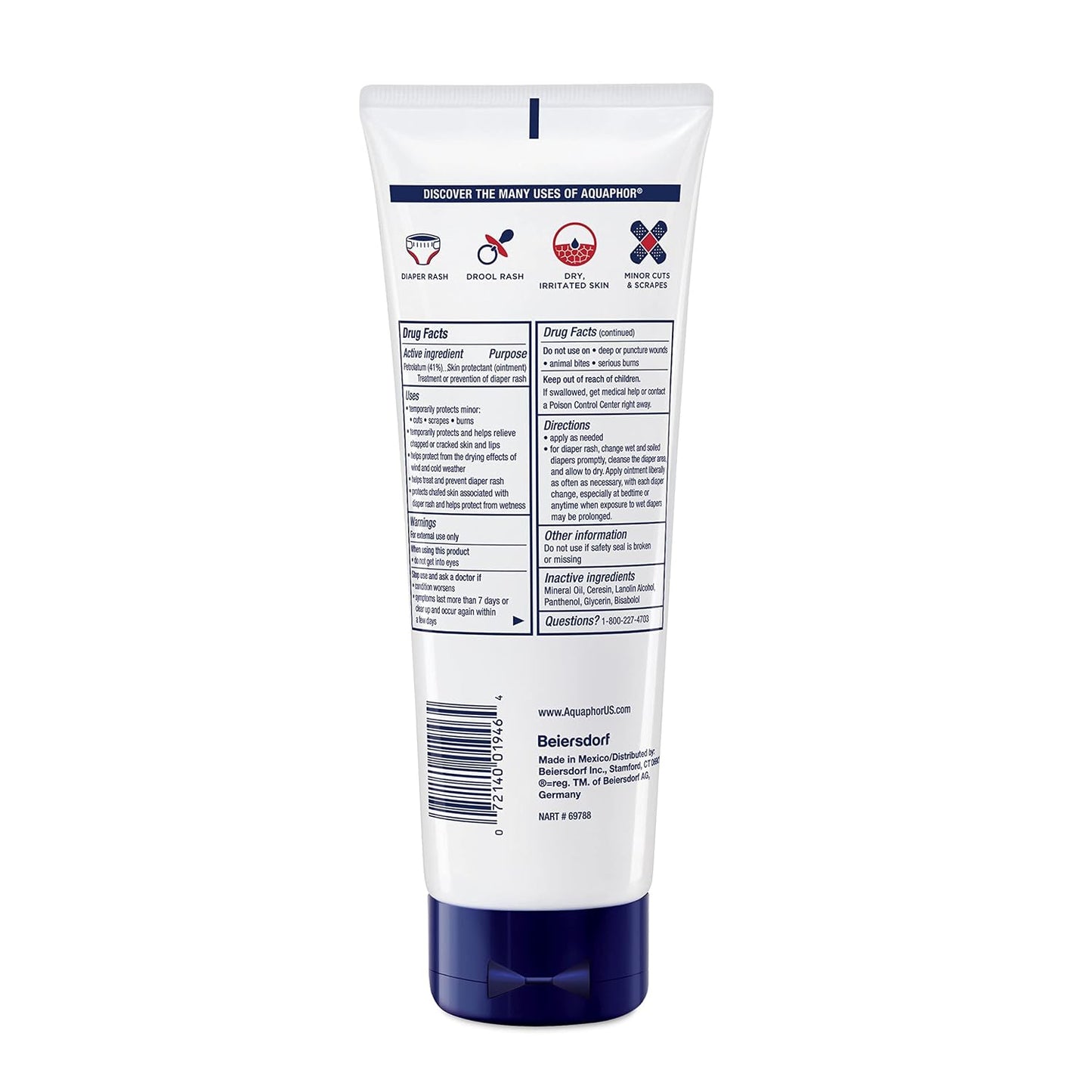 Aquaphor Baby Healing Ointment for Diaper Rash and More, 7 OZ | Baby Skin Protectant with Petrolatum for Chapped or Dry Skin, Drool Rash and Diaper Rash, Hypoallergenic, Fragrance Free