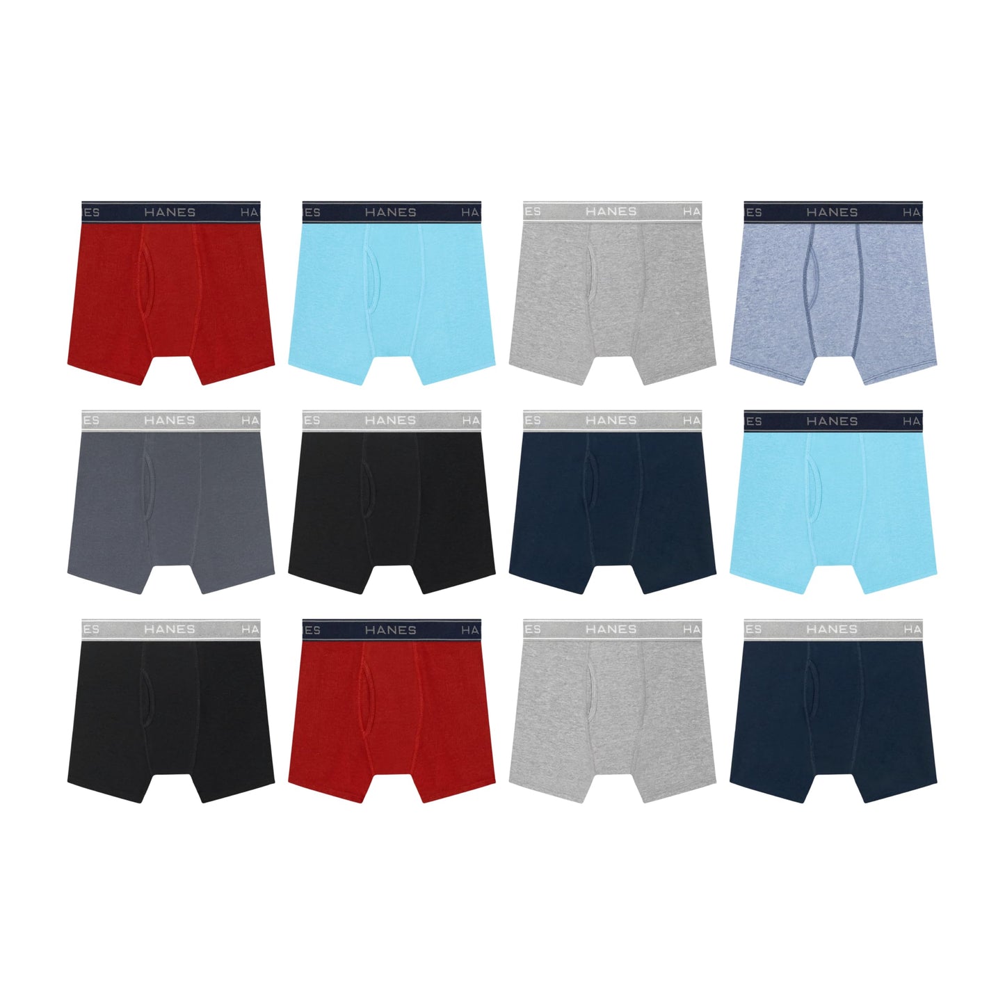 Hanes Boys' Underwear Boxer Briefs Or Briefs Pack, 8 Or 12 Pack, Cotton Stretch Underwear for Boys & Toddler Boys
