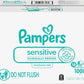 Pampers Sensitive Baby Wipes, Clinically Proven, Fragrance Free, Unscented, Water Based, Hypoallergenic, Multi-Use, Hand Wipes 1008 Wipes Total (18X Flip-Top Packs) [Packaging May Vary]