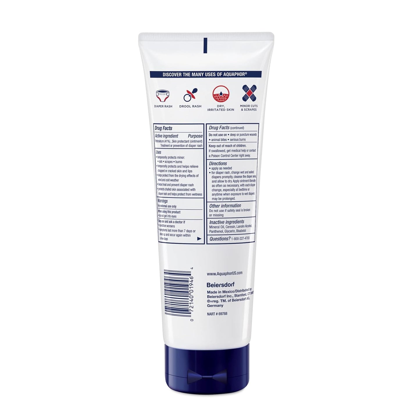 Aquaphor Baby Healing Ointment for Diaper Rash and More, 7 OZ | Baby Skin Protectant with Petrolatum for Chapped or Dry Skin, Drool Rash and Diaper Rash, Hypoallergenic, Fragrance Free