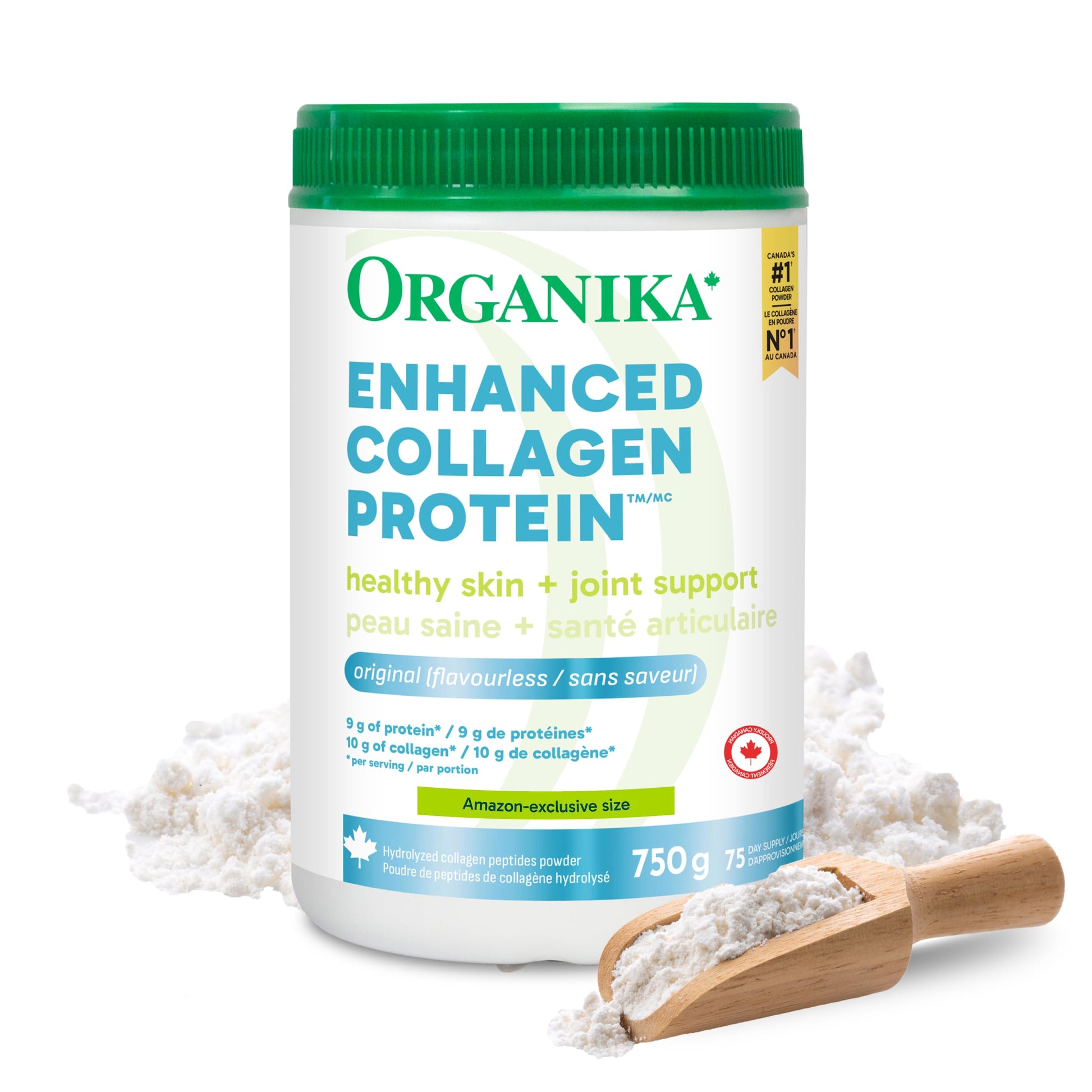 Organika Enhanced Collagen Peptides Powder (Type 1 & 3) | Unflavoured - 500g, 50 servings