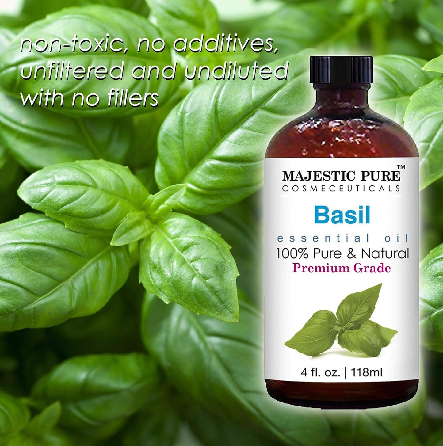 Majestic Pure Peppermint Essential Oil for Diffuser - 4 Fl Oz | 100% Natural Essentials Oils for Aromatherapy, Massage, Steam inhalation, Air Freshing, Soap and Candle Making