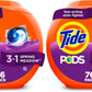 Tide PODS laundry detergent pacs, 3-in-1 Stain Remover, Odor Fighter, Color ProteCountor, 76 Count, HE compatible, Spring Meadow Scent