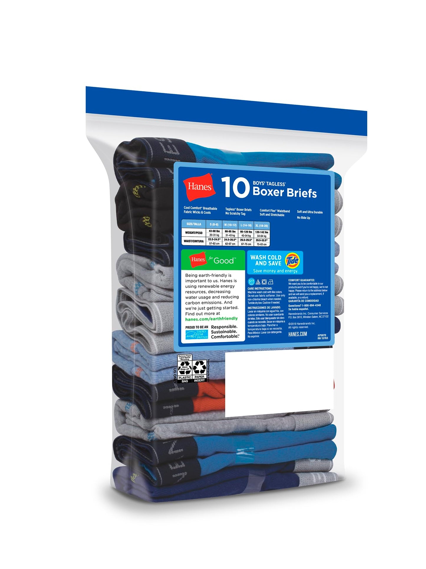 Hanes Boys' Underwear Boxer Briefs Or Briefs Pack, 8 Or 12 Pack, Cotton Stretch Underwear for Boys & Toddler Boys
