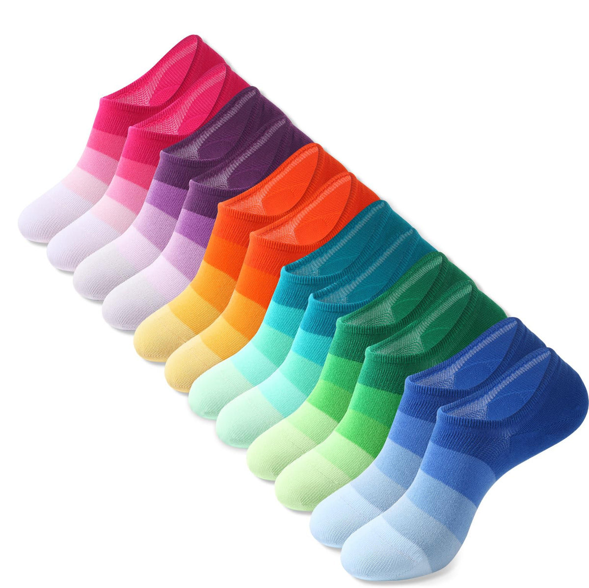 IDEGG Women & Men No Show Low Cut Anti‑Slip Casual Sports Running Socks