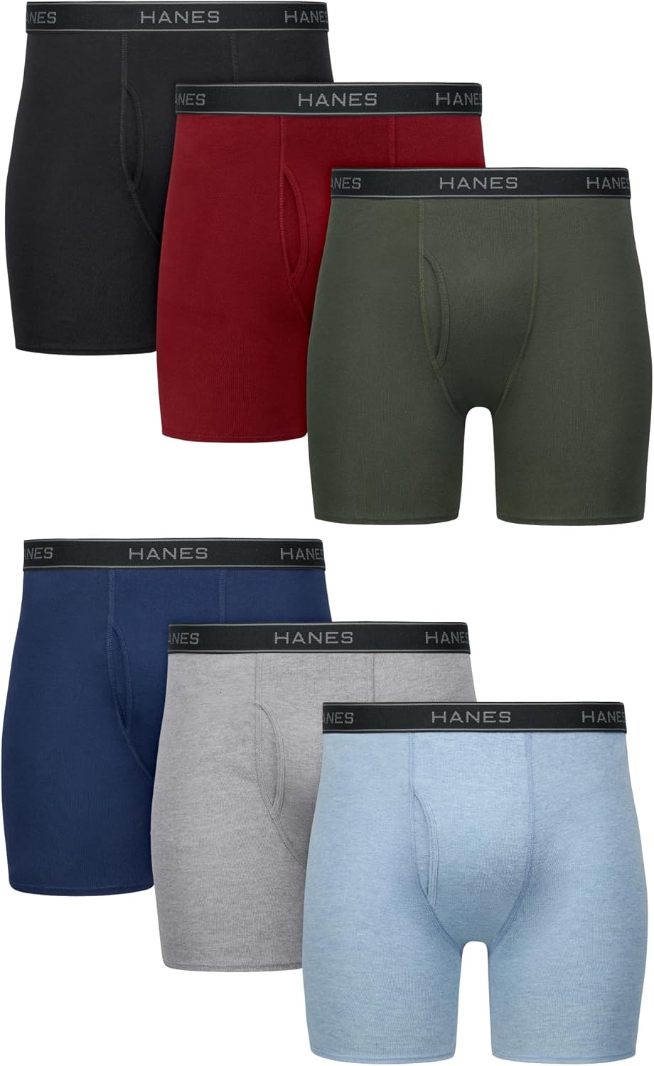 Hanes mens Underwear Boxer Briefs Pack, Cool & Breathable Cotton Moisture-wicking Underwear for Men, No Ride Up